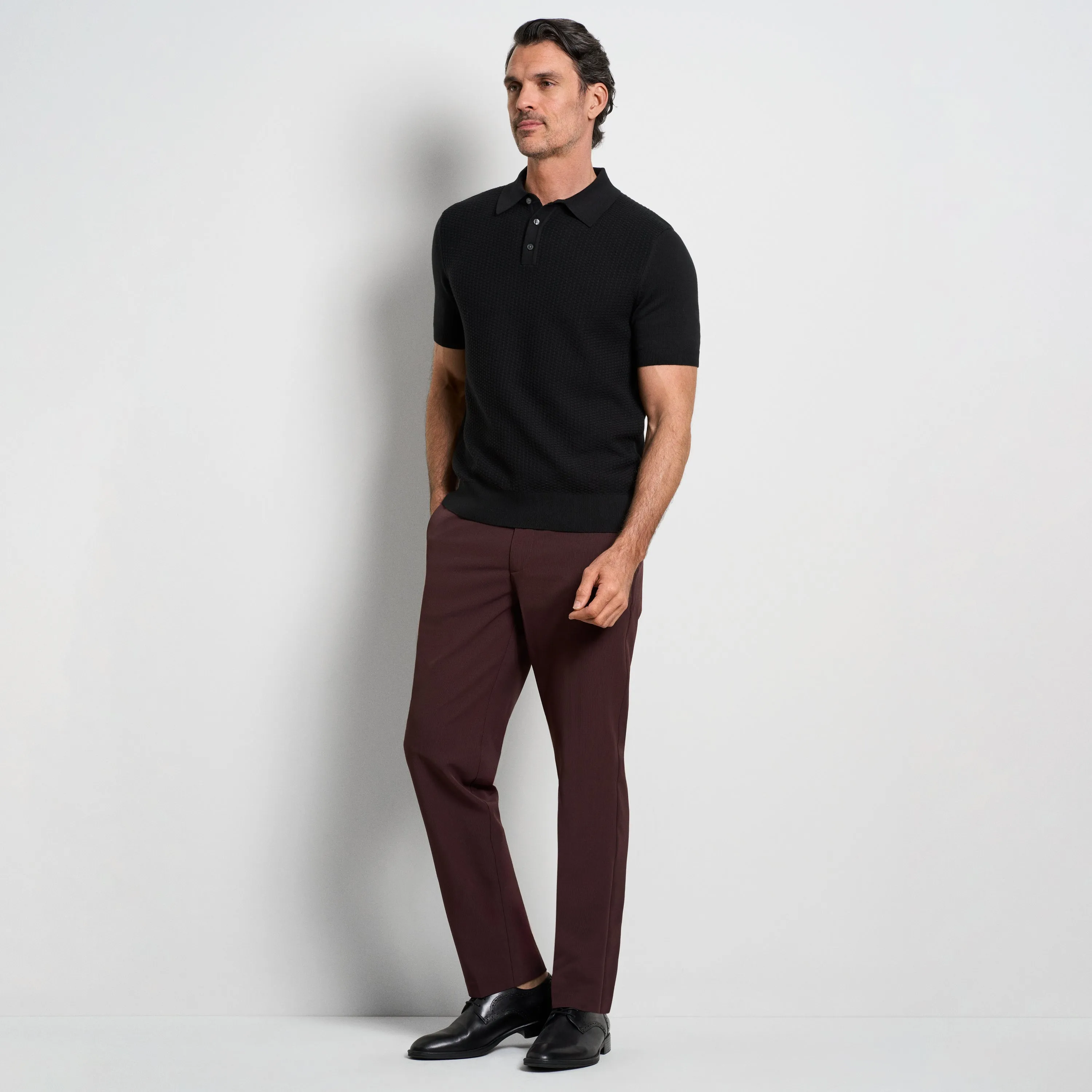 Essential Pearce Texture Sweater Knit Polo sold by Van Heusen product image thumbnail 2