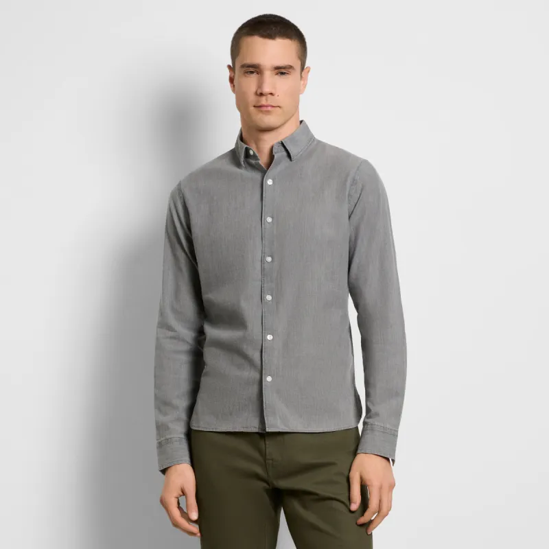 Cronbie Long Sleeve Indigo Shirt High Rise Solid - Slim Fit sold by Van Heusen