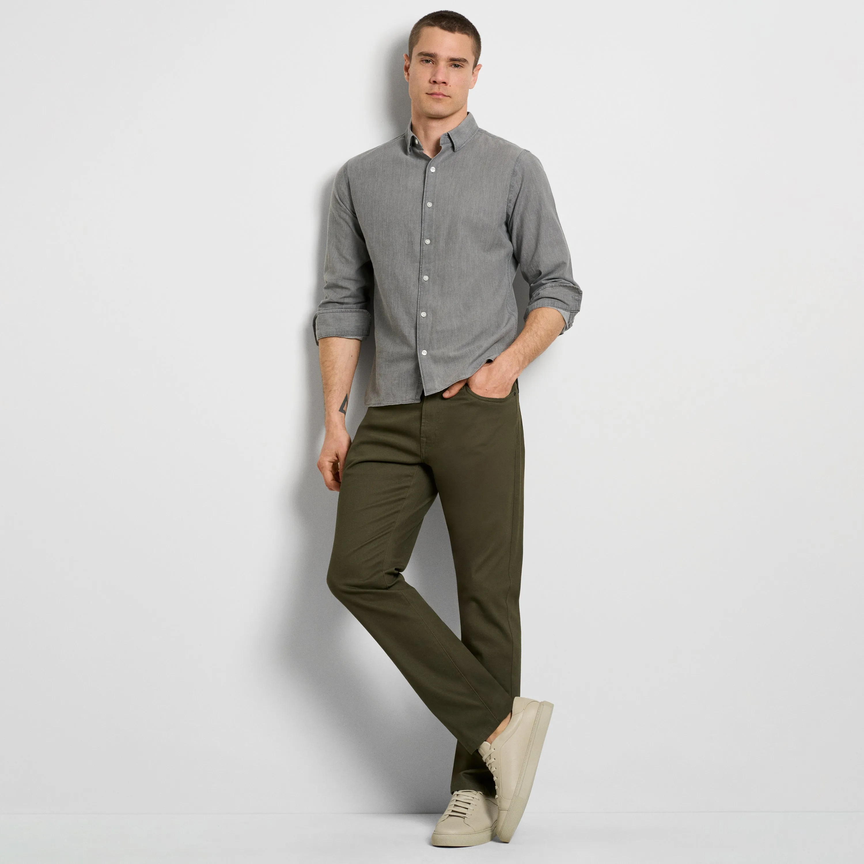 Cronbie Long Sleeve Indigo Shirt High Rise Solid - Slim Fit sold by Van Heusen product image thumbnail 2