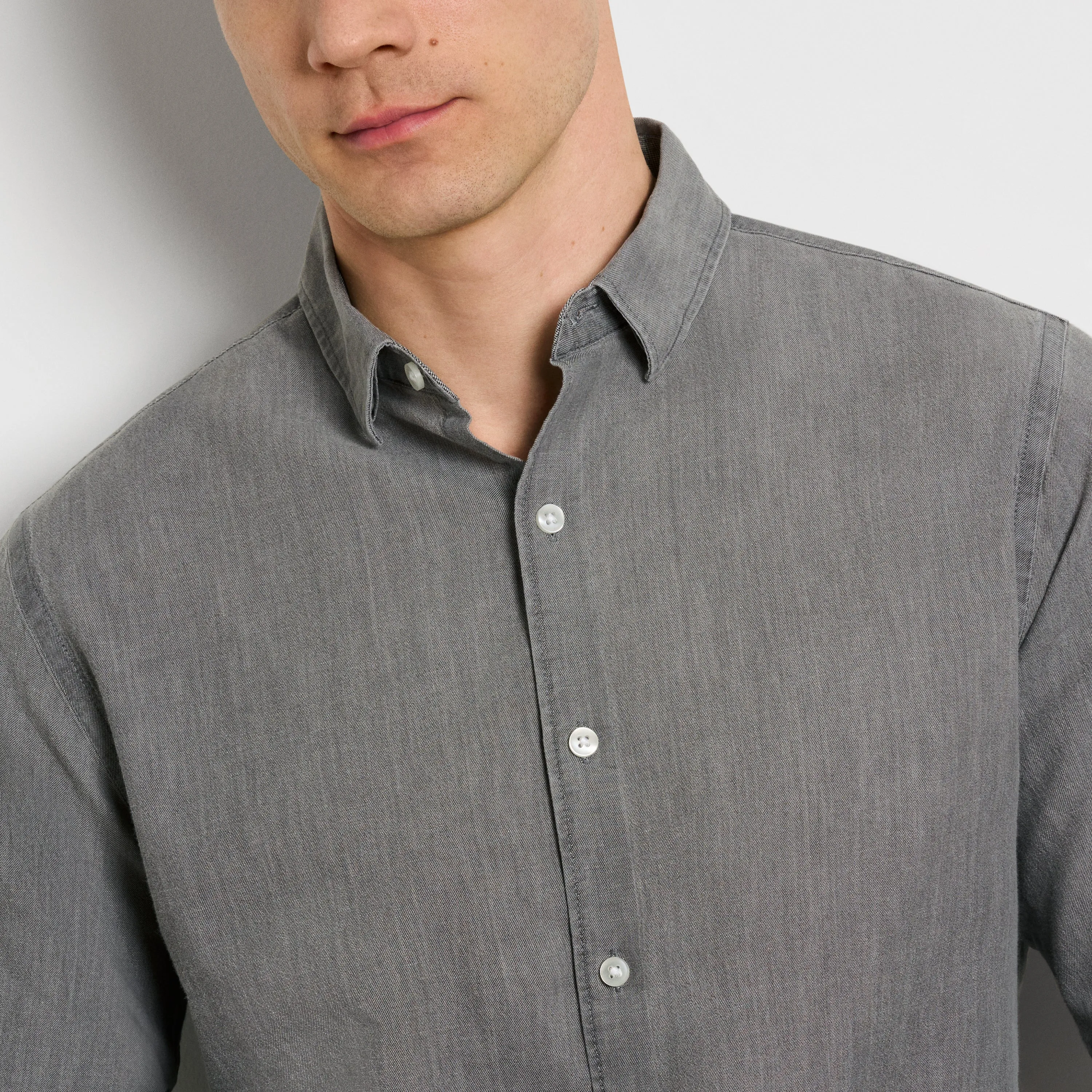 Cronbie Long Sleeve Indigo Shirt High Rise Solid - Slim Fit sold by Van Heusen product image thumbnail 3