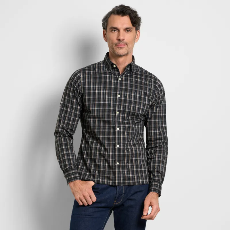 Cronbie Long Sleeve Stain Shield Shirt Updated Plaid Print - Slim Fit sold by Van Heusen