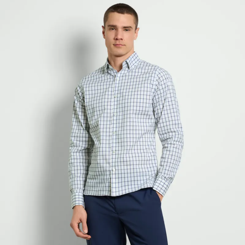 Cronbie Long Sleeve Stain Shield Shirt Light Check Print - Slim Fit sold by Van Heusen