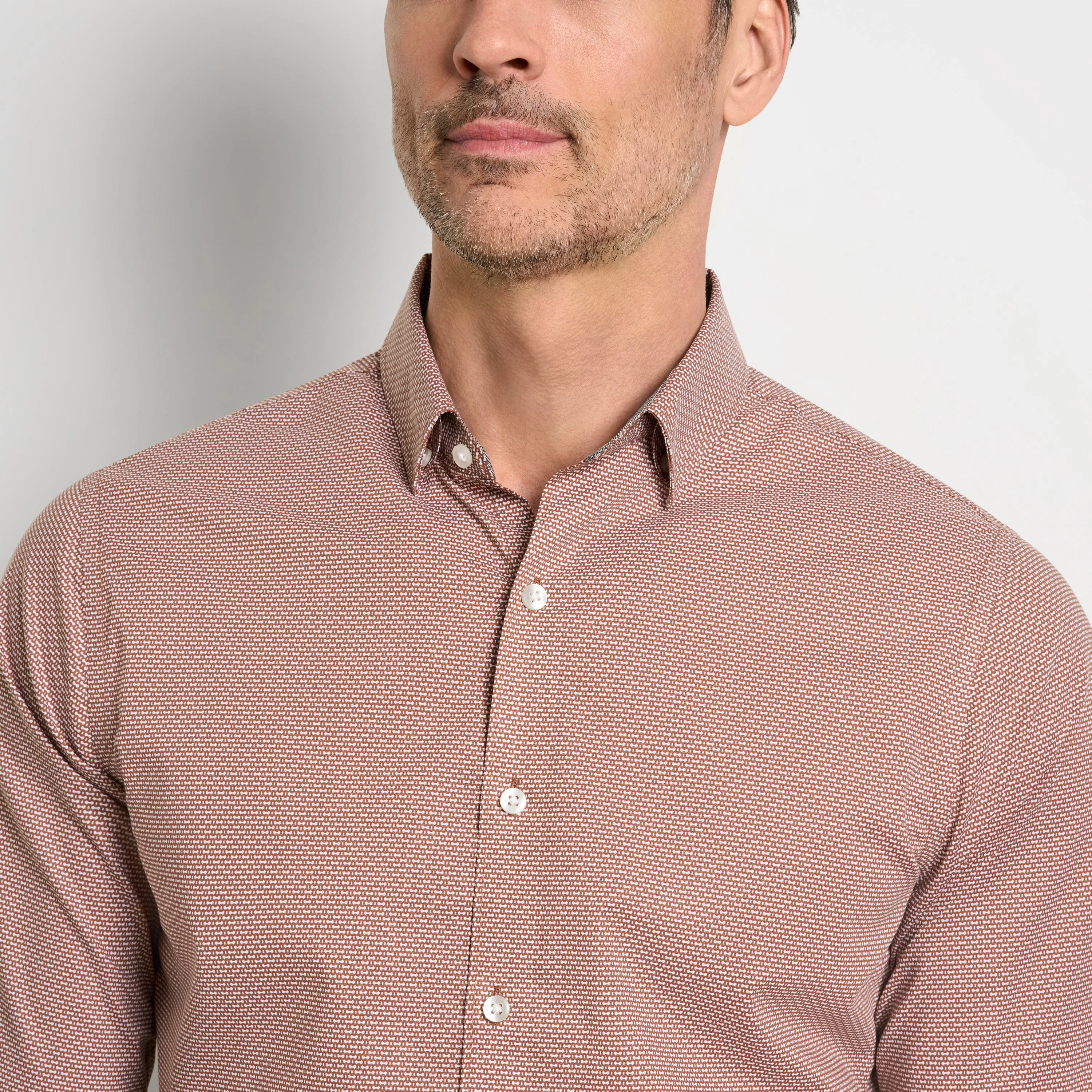 Cronbie Long Sleeve Stain Shield Mini Print - Slim Fit sold by Van Heusen product image thumbnail 3