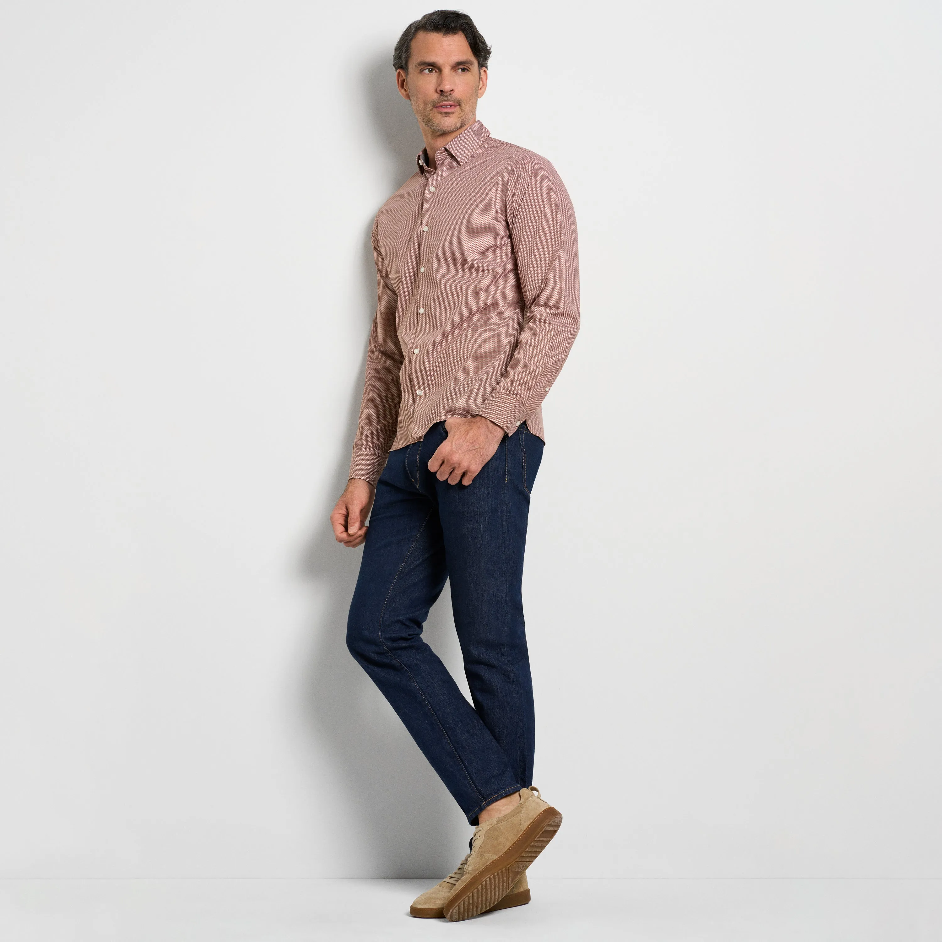 Cronbie Long Sleeve Stain Shield Mini Print - Slim Fit sold by Van Heusen product image thumbnail 2