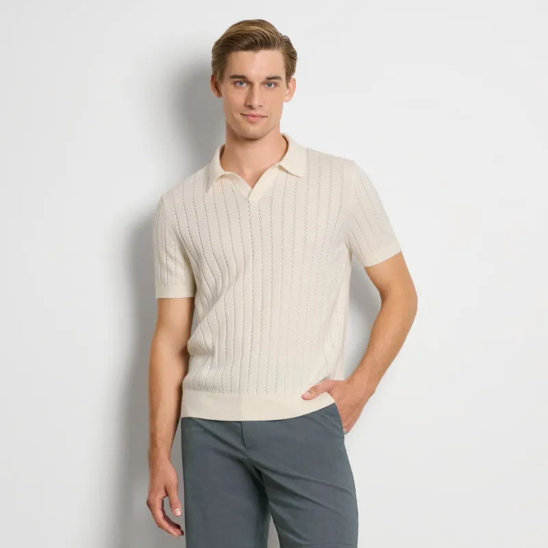 Smart Temp Short Sleeve Sweater Johnny Collar Polo sold by Van Heusen