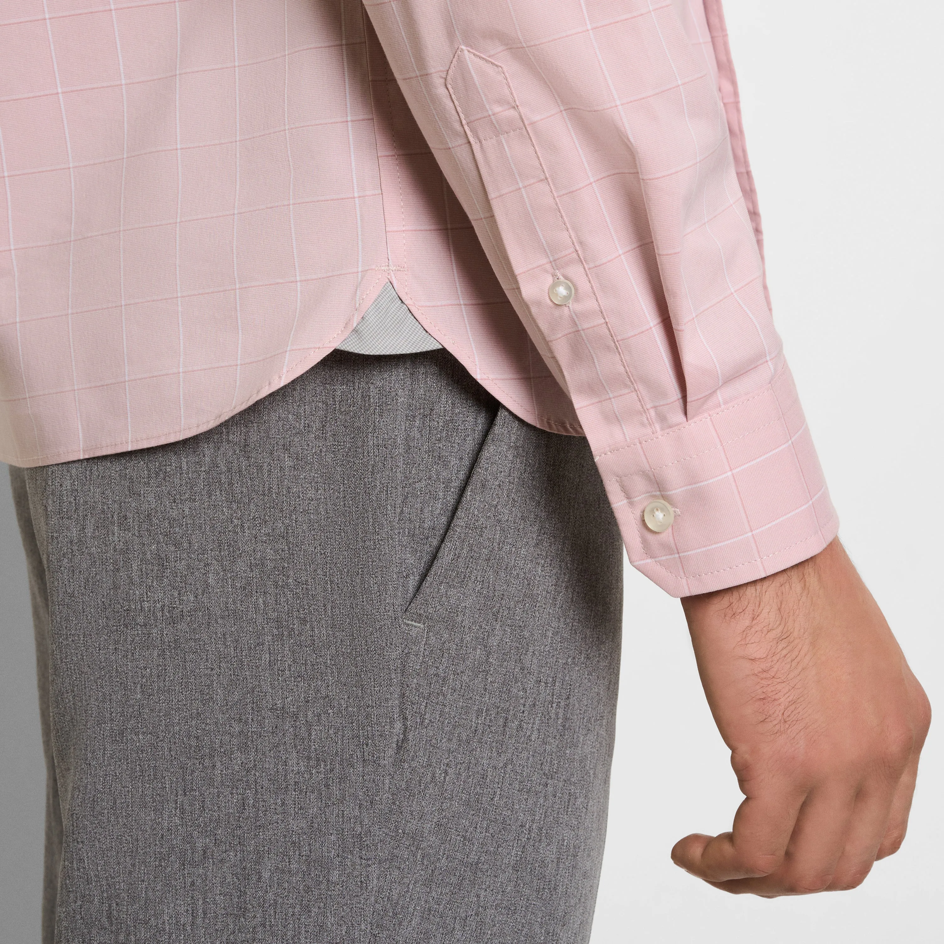 Cronbie Long Sleeve Slim Fit Stain Shield Grid Pattern Shirt sold by Van Heusen product image thumbnail 4