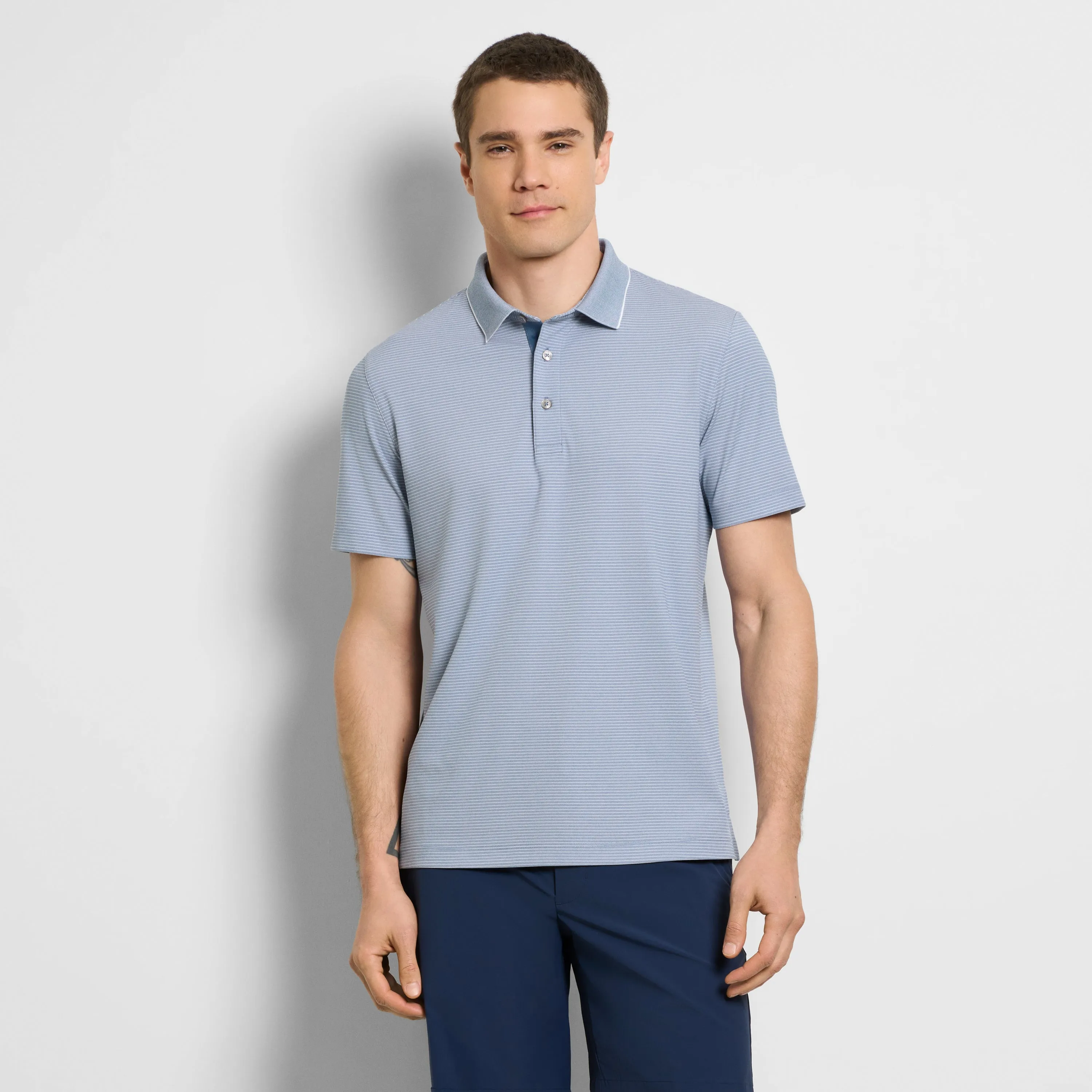 Performance Birdseye Stripe Polo sold by Van Heusen