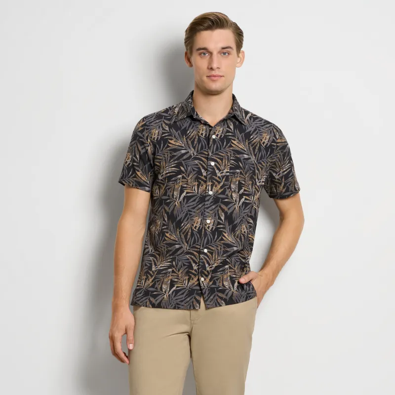 Weekend Palm Print Camp Shirt - Regular Fit sold by Van Heusen