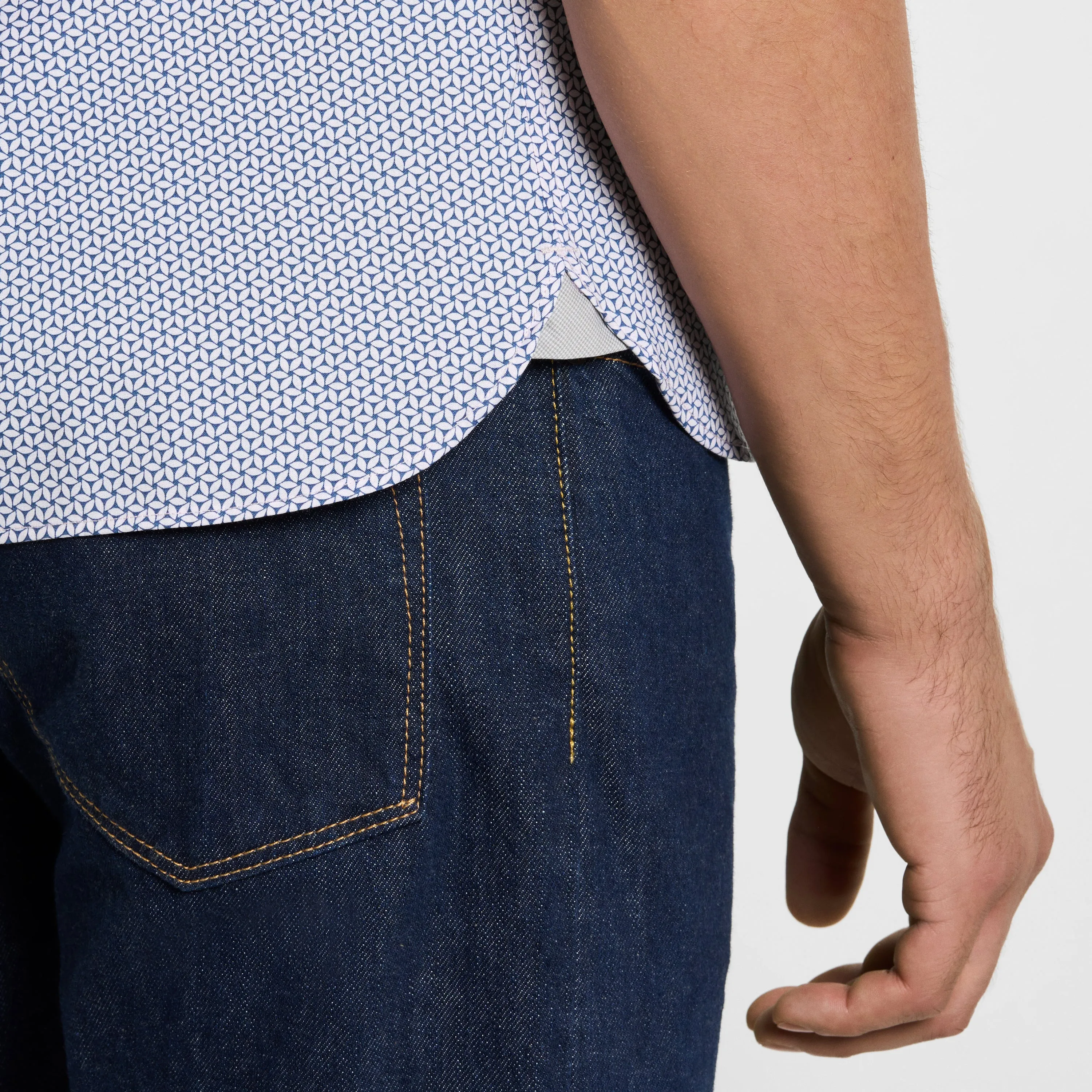 Folsen Short Sleeve Stain Shield Tiny Geo Print Shirt - Slim Fit sold by Van Heusen product image thumbnail 4