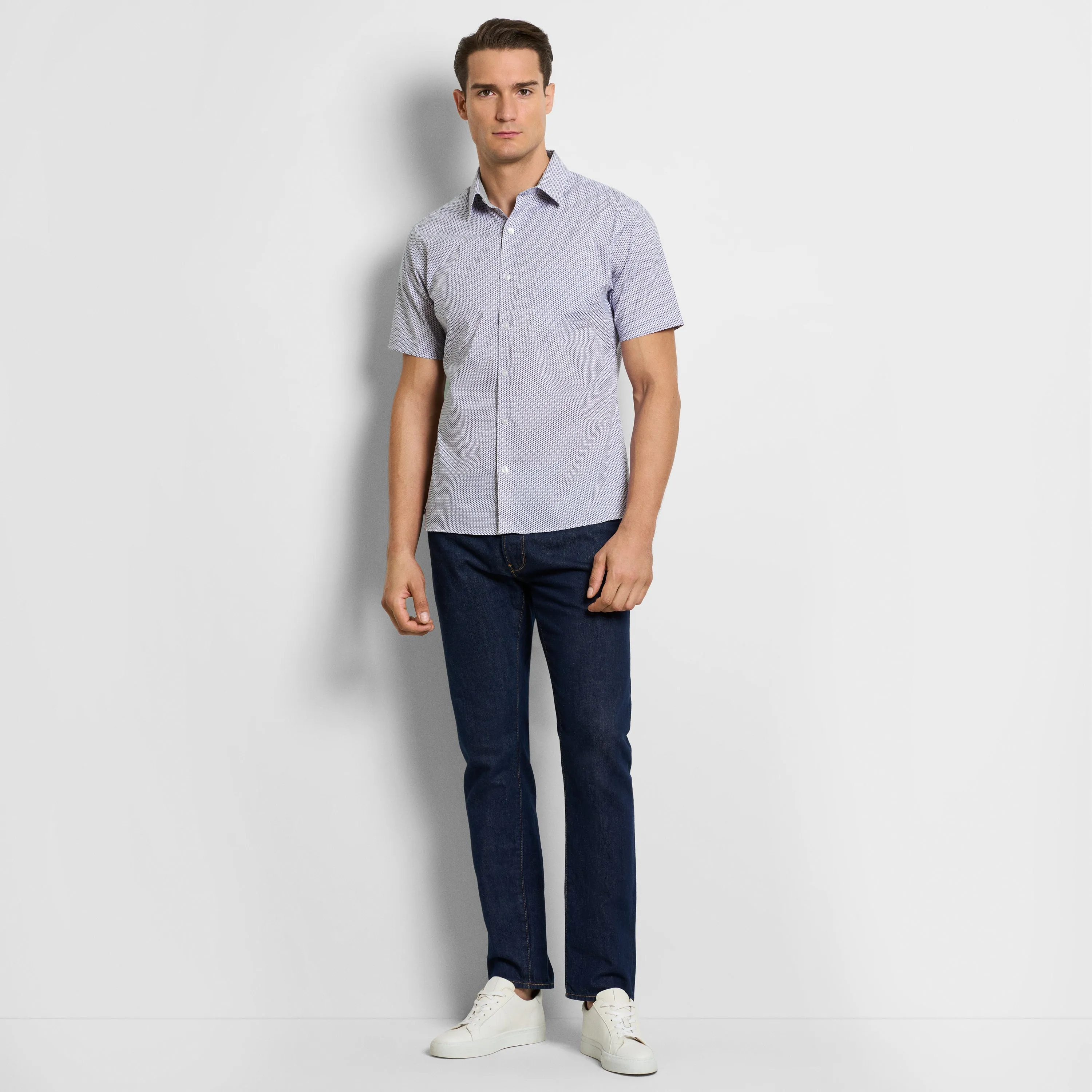 Folsen Short Sleeve Stain Shield Tiny Geo Print Shirt - Slim Fit sold by Van Heusen product image thumbnail 2