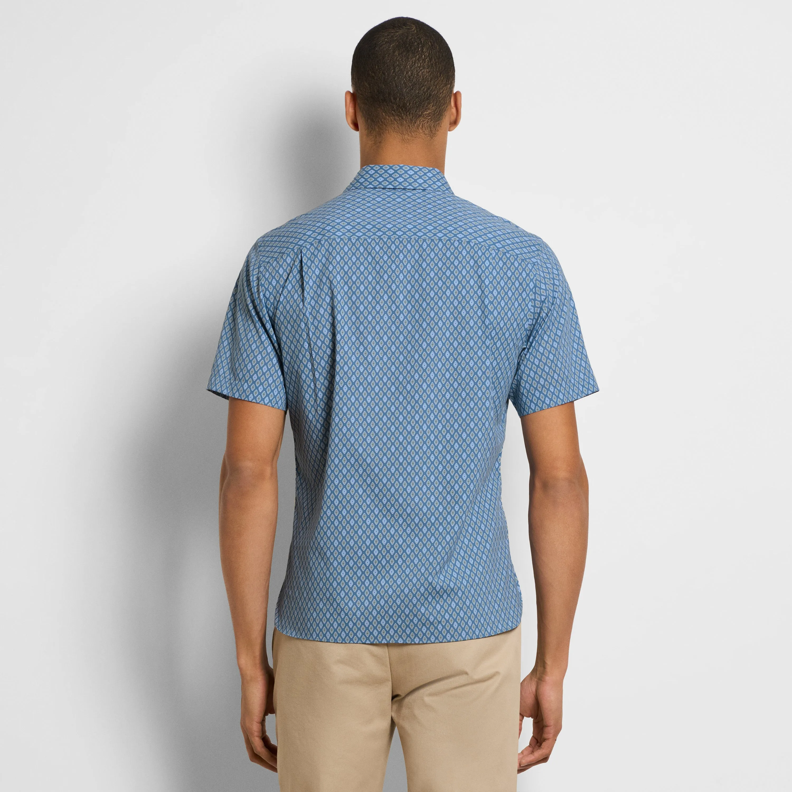 Folsen Short Sleeve Stain Shield Open Geo Print Shirt - Slim Fit sold by Van Heusen product image thumbnail 5