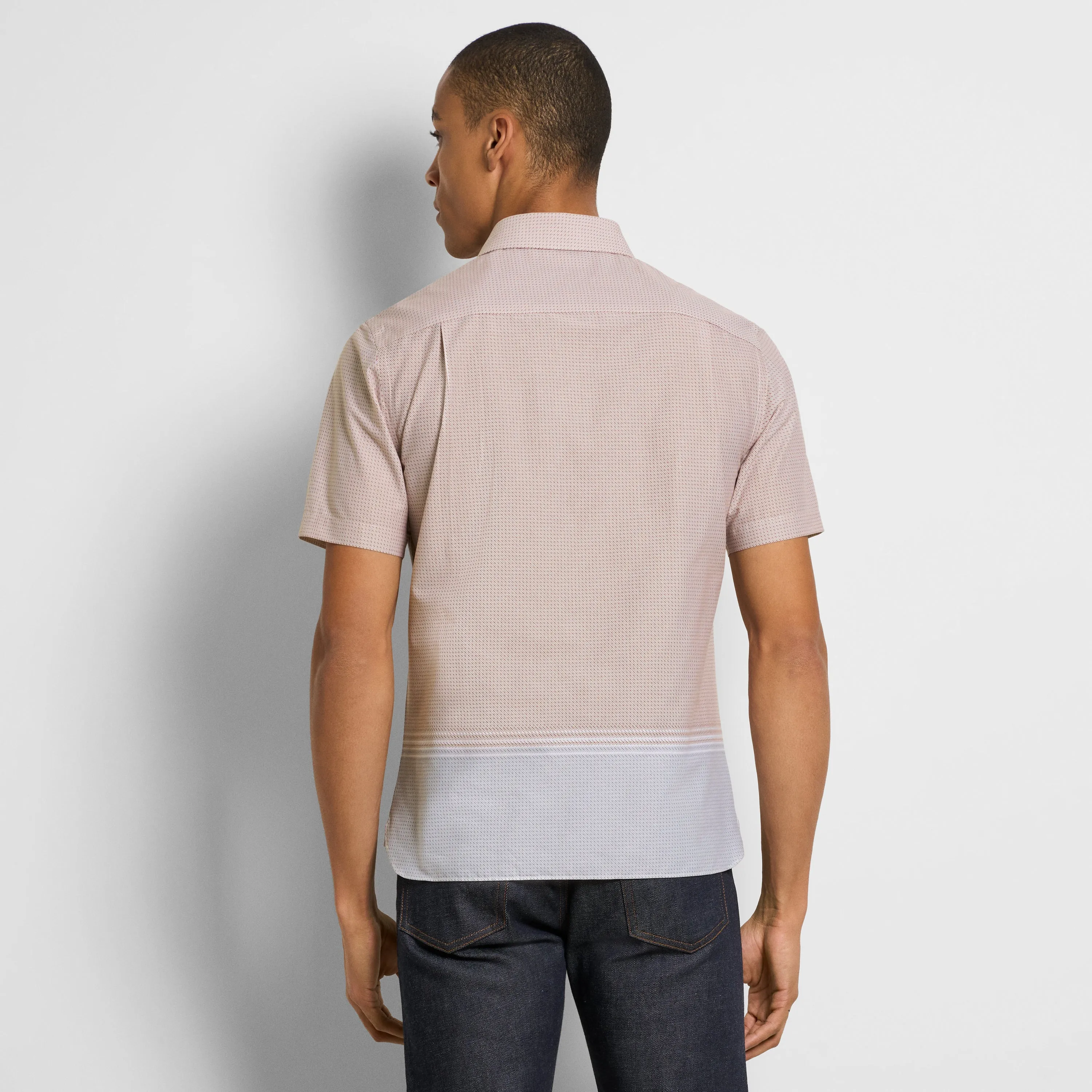 Folsen Short Sleeve Stain Shield Bobbin Print Shirt - Slim Fit sold by Van Heusen product image thumbnail 5