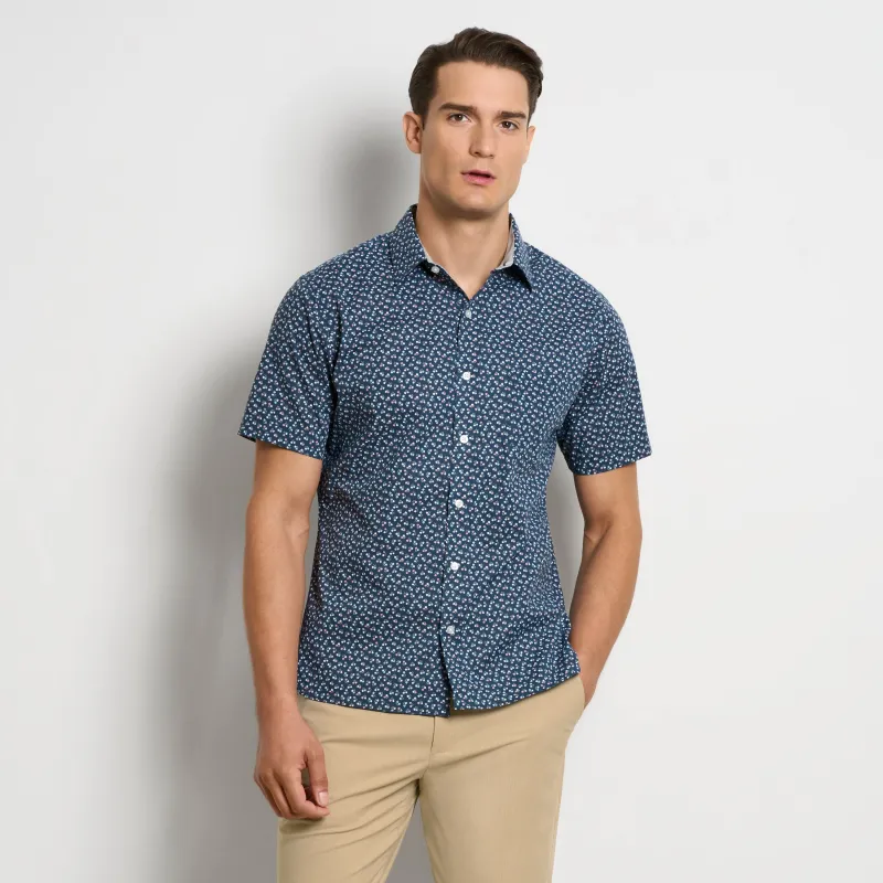 Folsen Short Sleeve Stain Shield Ditzy Print - Slim Fit sold by Van Heusen