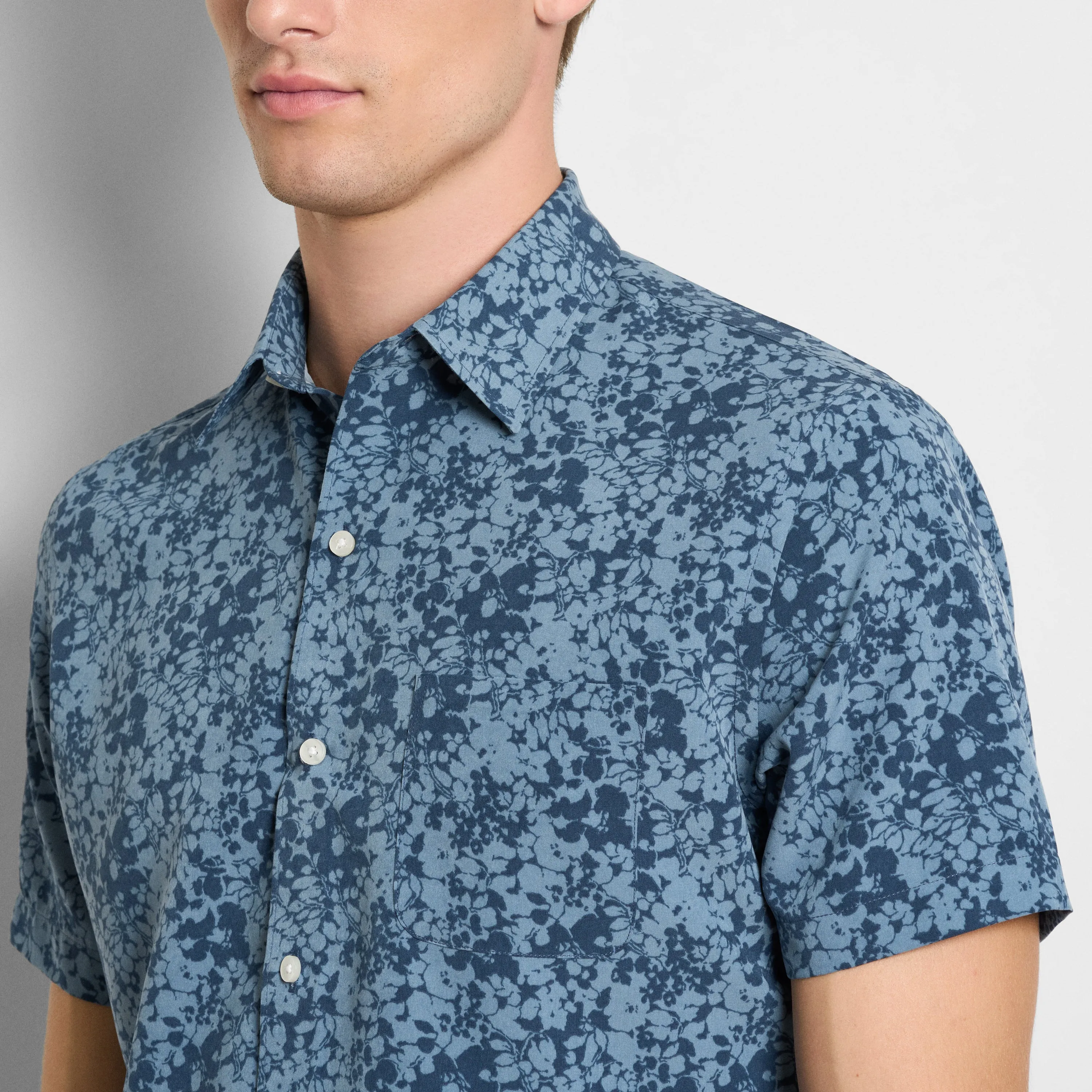 Weekend Asphalt Print Camp Shirt - Regular Fit sold by Van Heusen product image thumbnail 3