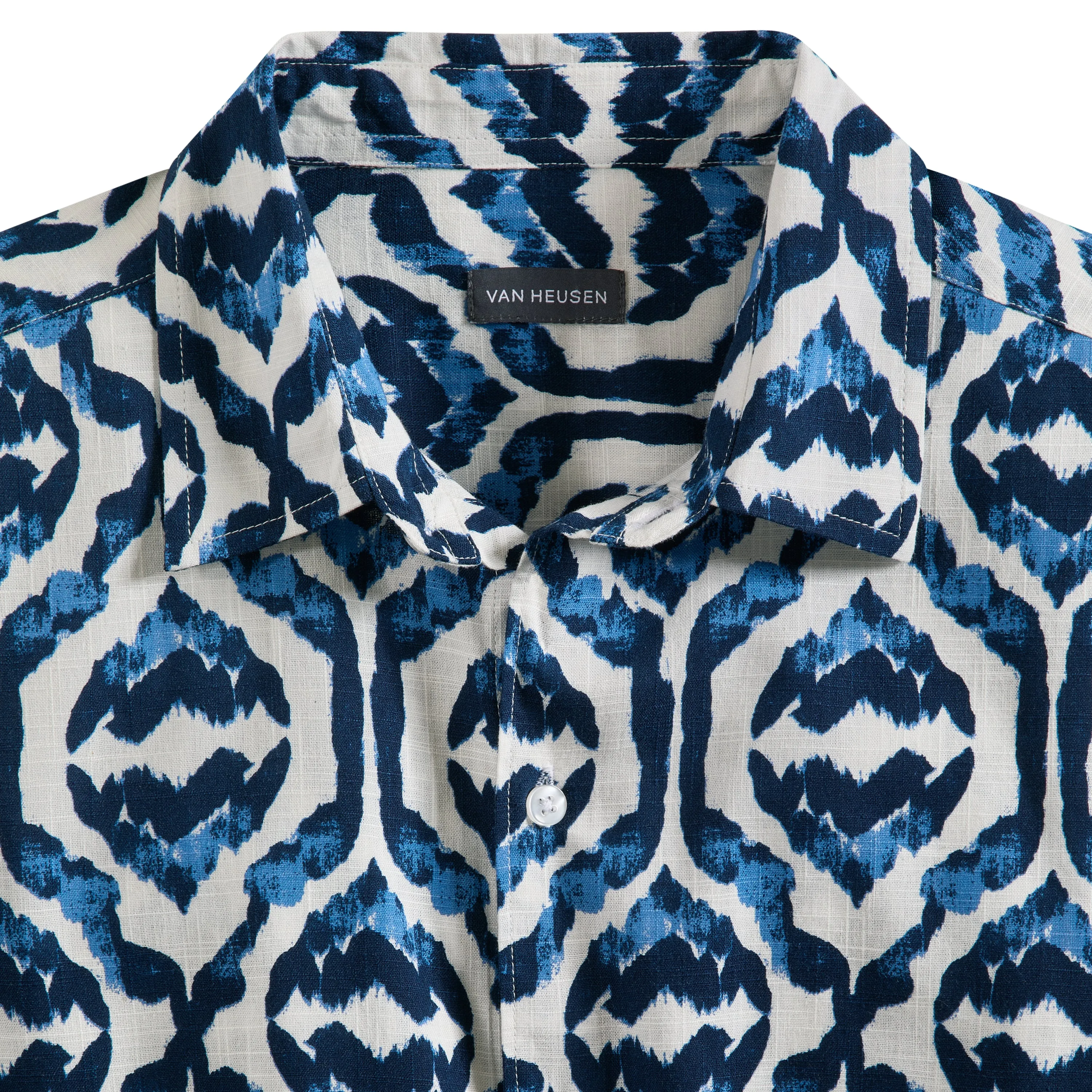 Ikat Print Texture Camp Shirt sold by Van Heusen product image thumbnail 4