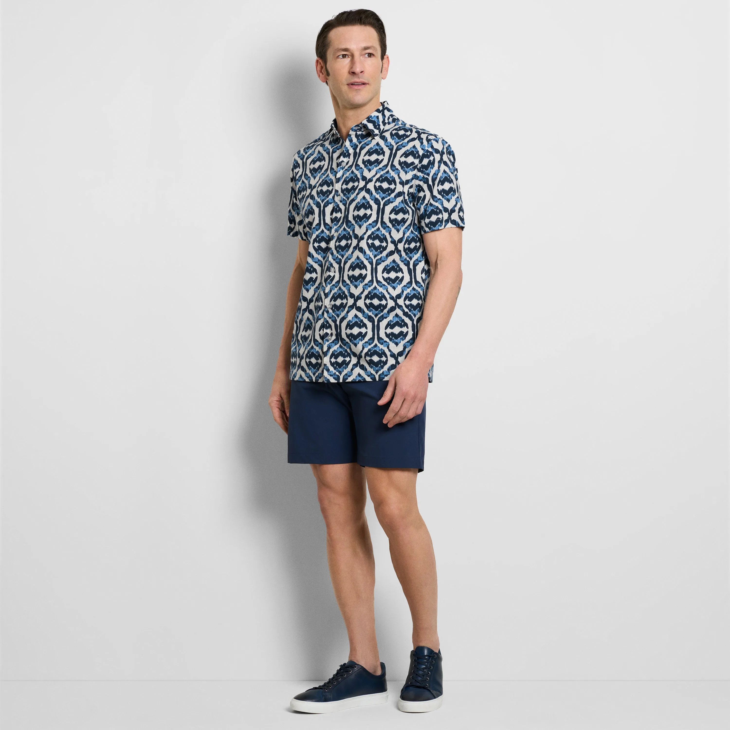 Ikat Print Texture Camp Shirt sold by Van Heusen product image thumbnail 2