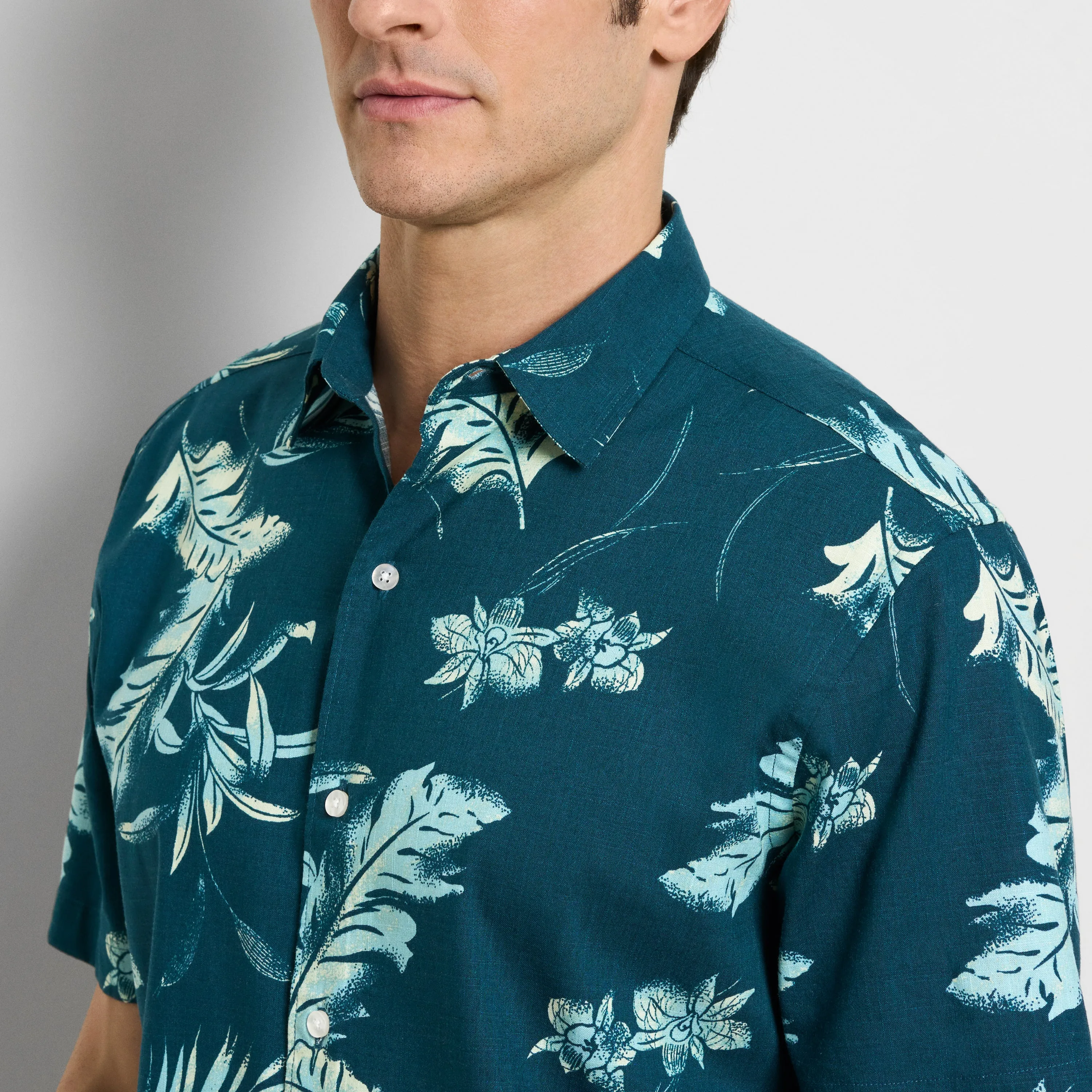 Orchid Print Texture Camp Shirt sold by Van Heusen product image thumbnail 3