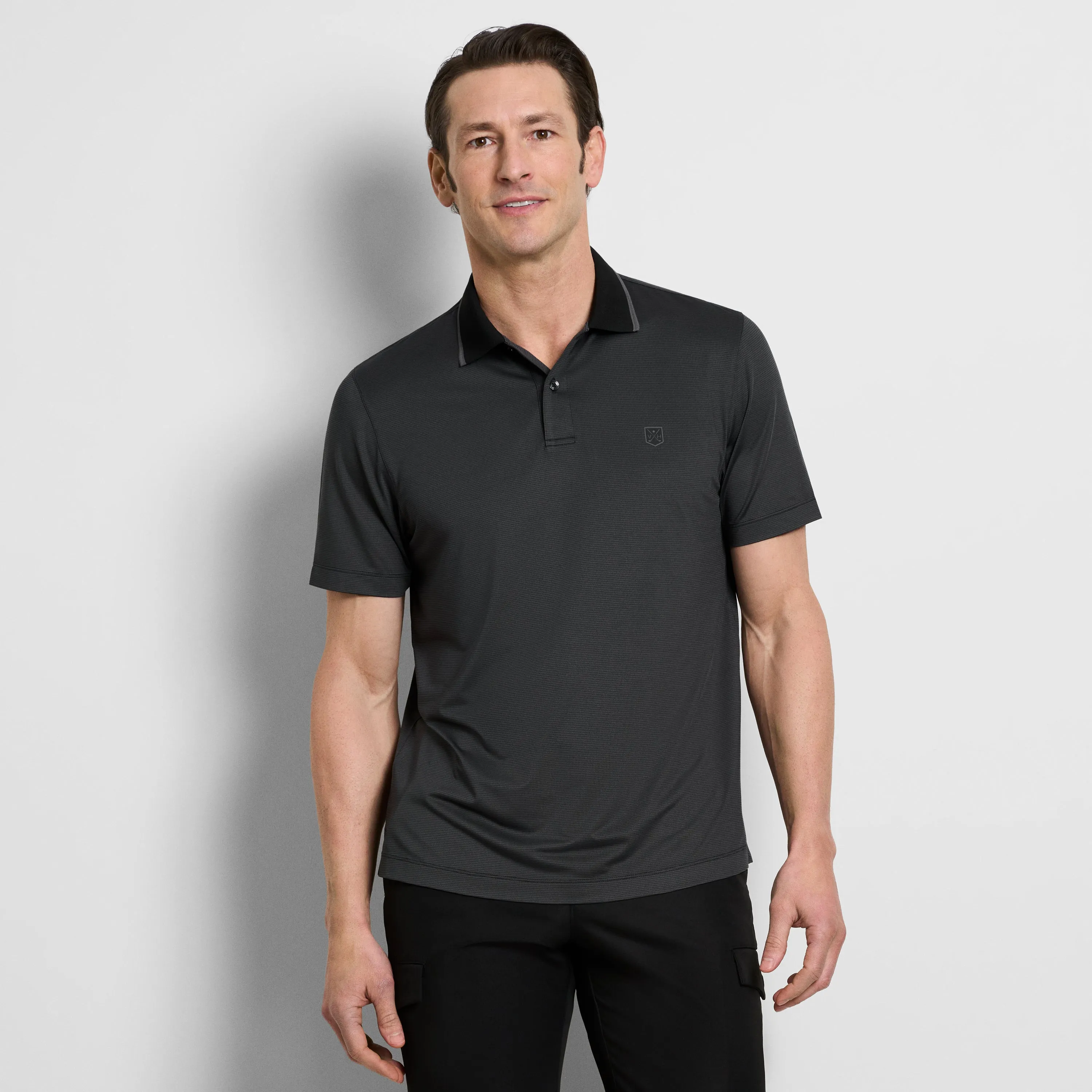 Performance Golf Fine Stripe Polo sold by Van Heusen