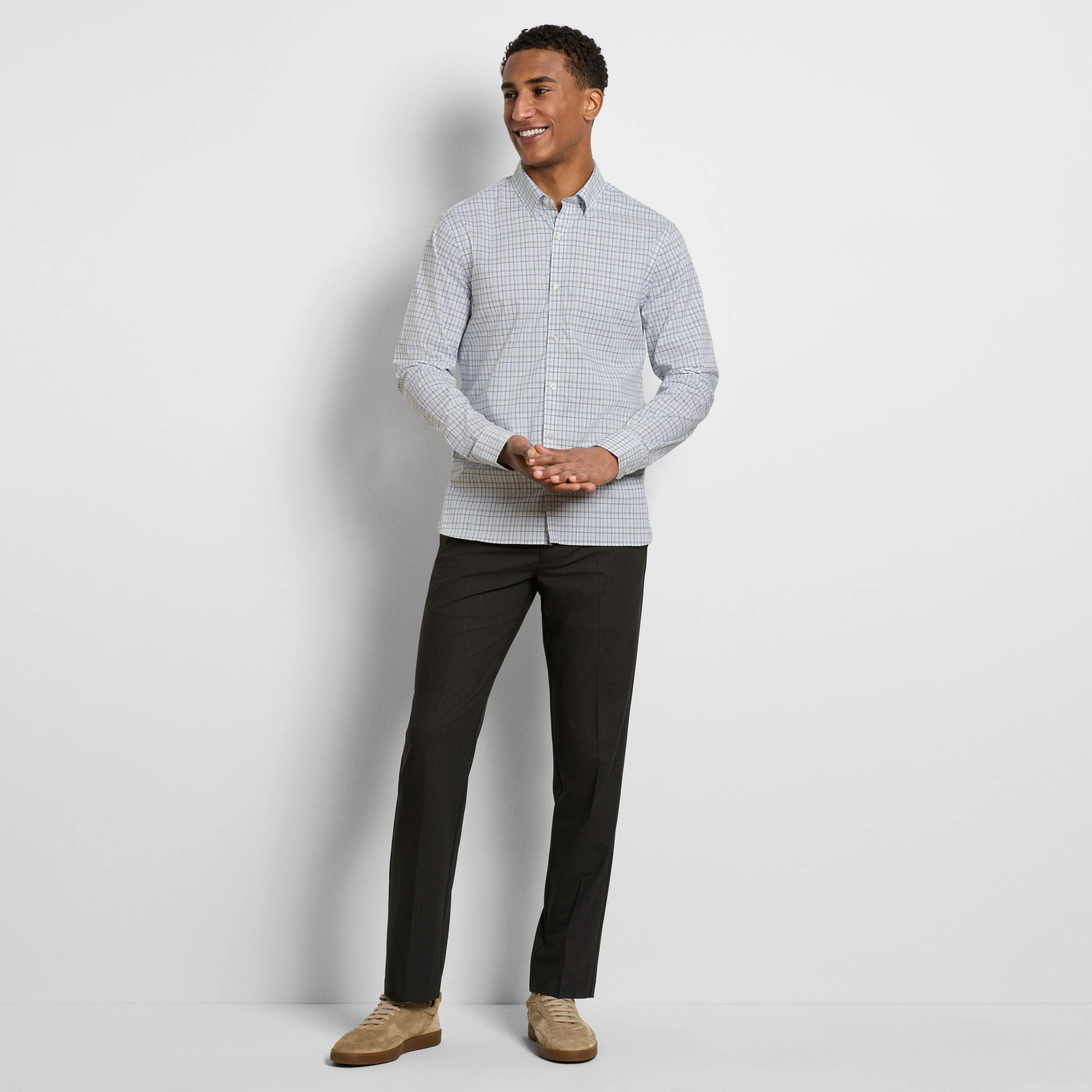 Cronbie Long Sleeve Stain Shield Shirt Open Plaid Print - Slim Fit sold by Van Heusen product image thumbnail 2