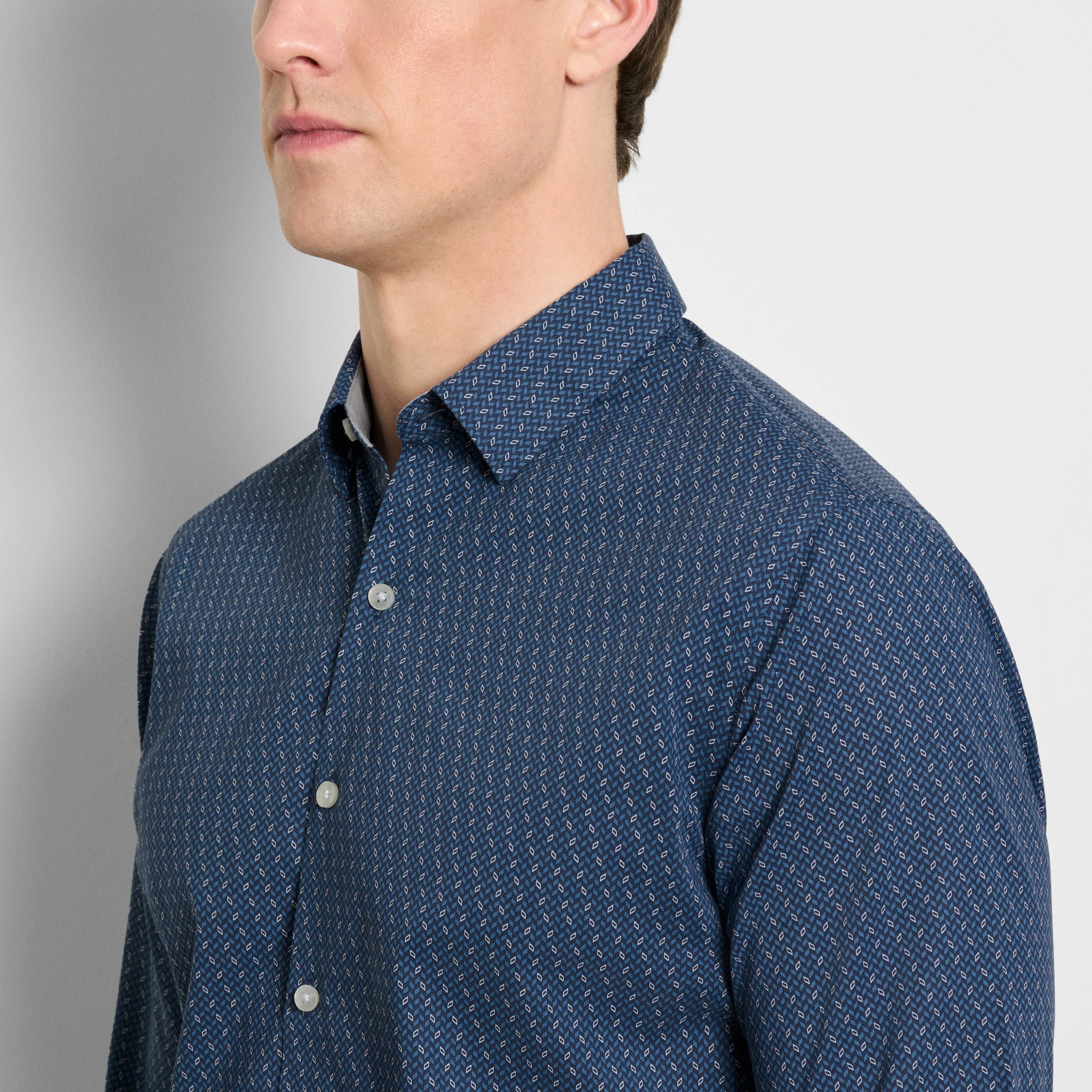 Cronbie Long Sleeve Stain Shield Shirt Herringbone Print - Slim Fit sold by Van Heusen product image thumbnail 3