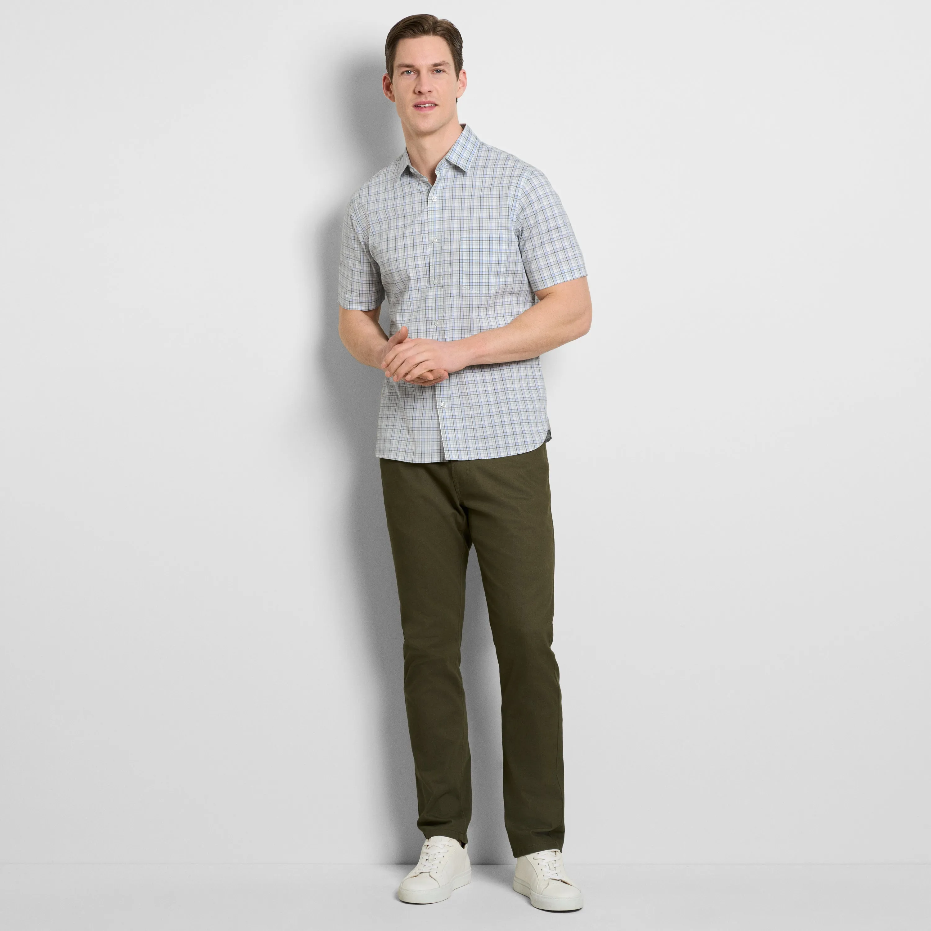 Folsen Short Sleeve Stain Shield Shirt Plaid Print - Slim Fit sold by Van Heusen product image thumbnail 2