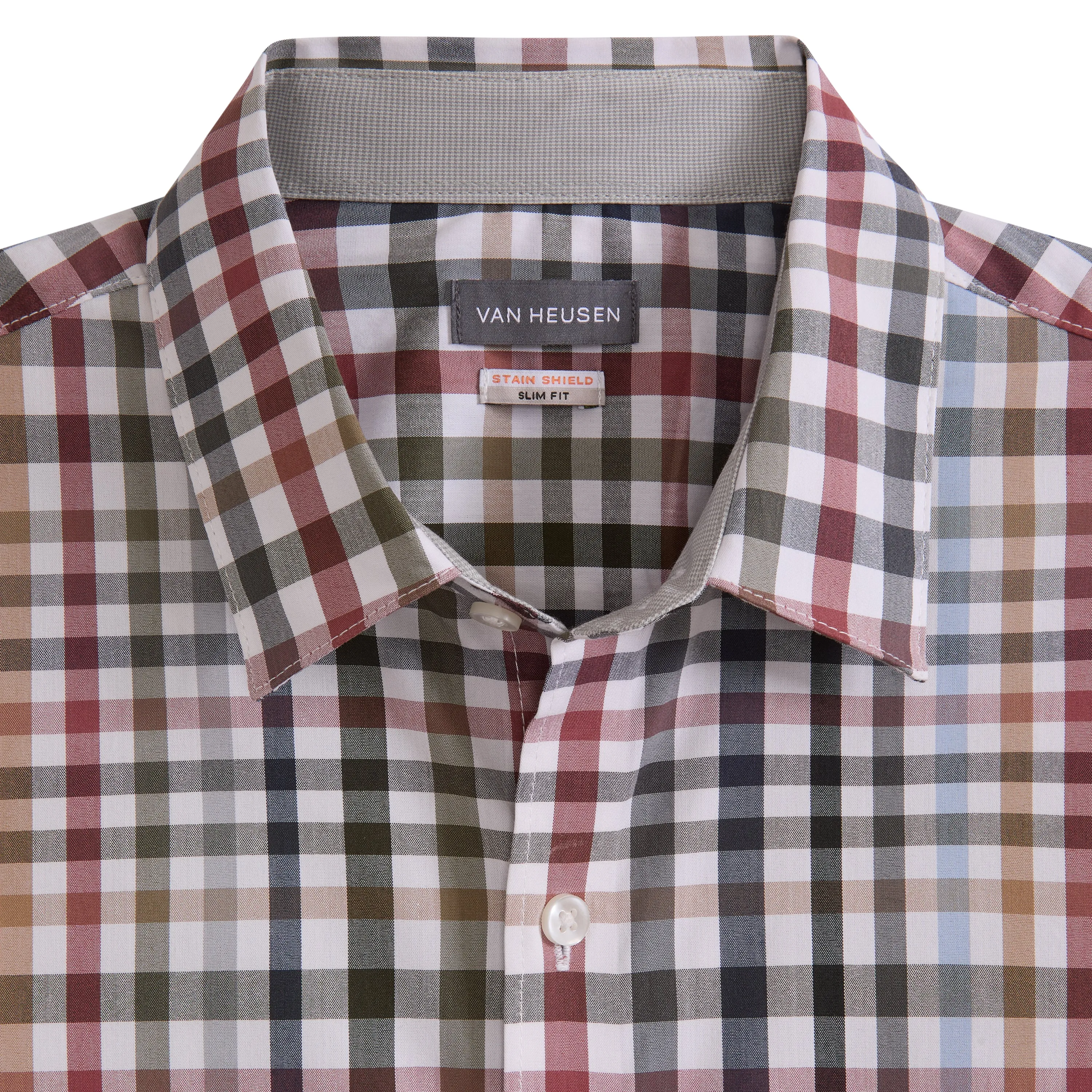 Folsen Short Sleeve Stain Shield Tattersall Print - Slim Fit sold by Van Heusen product image thumbnail 5