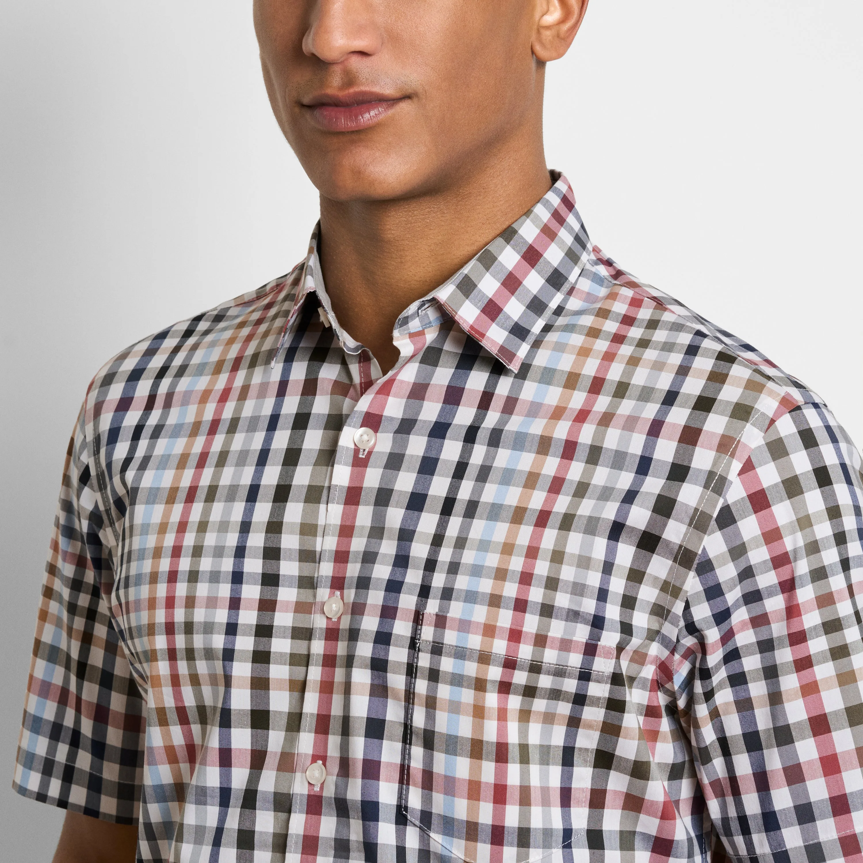 Folsen Short Sleeve Stain Shield Tattersall Print - Slim Fit sold by Van Heusen product image thumbnail 3