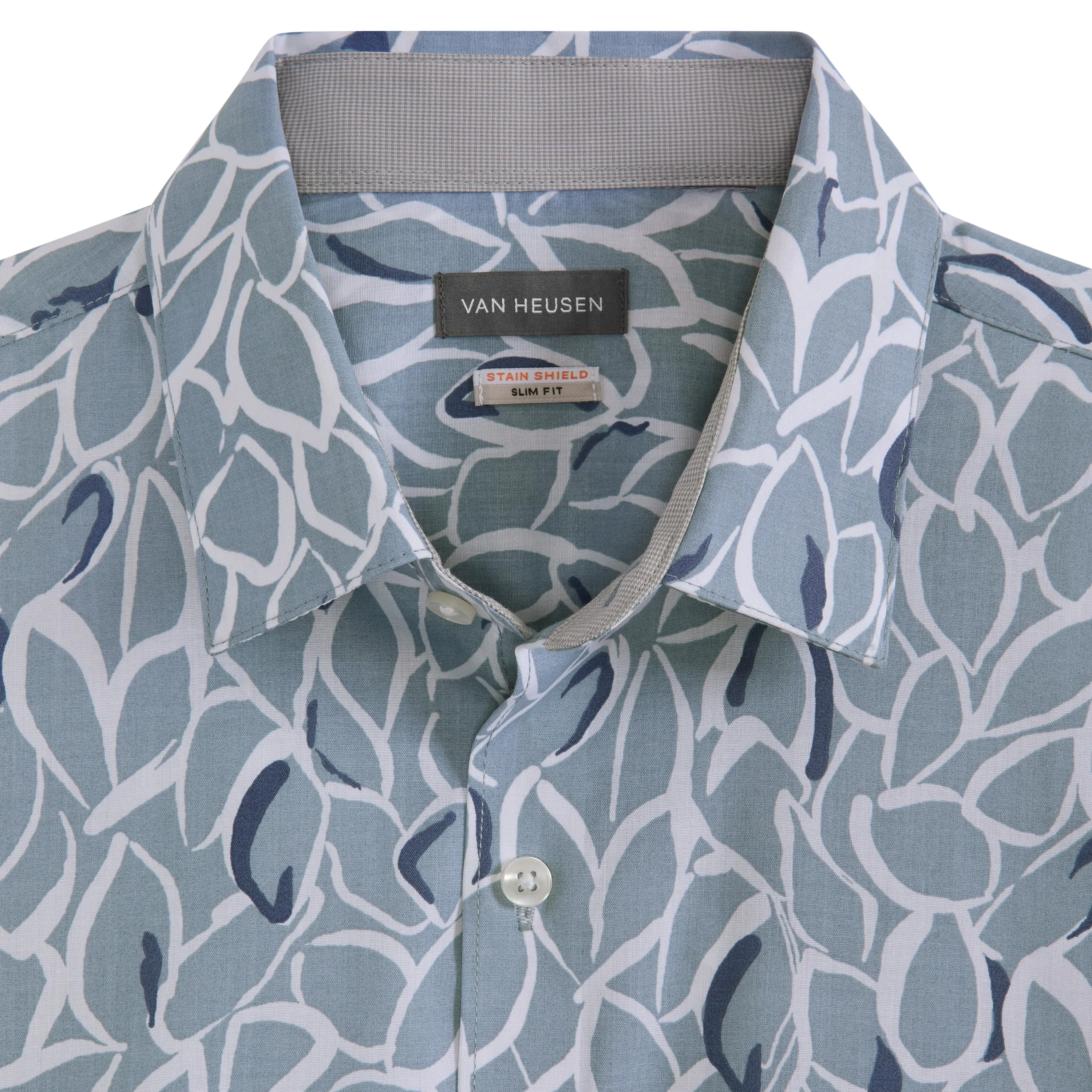 Folsen Short Sleeve Stain Shield Shirt Bold Leaf Print - Slim Fit sold by Van Heusen product image thumbnail 4