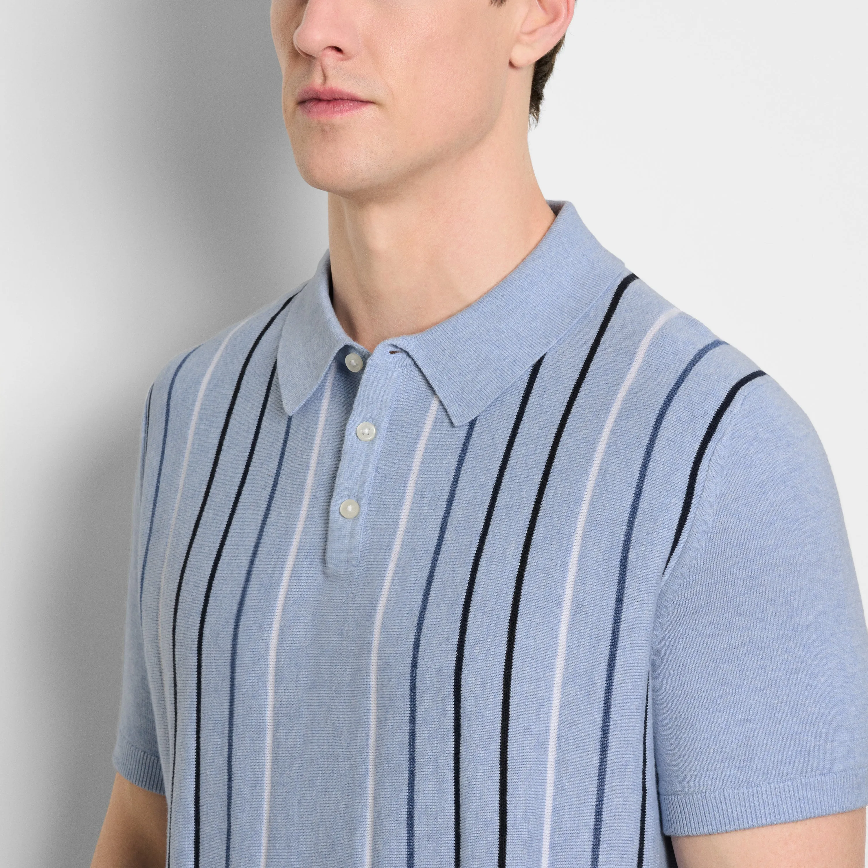 Temp Control Sweater Degrade Stripe Short Sleeve Polo sold by Van Heusen product image thumbnail 3