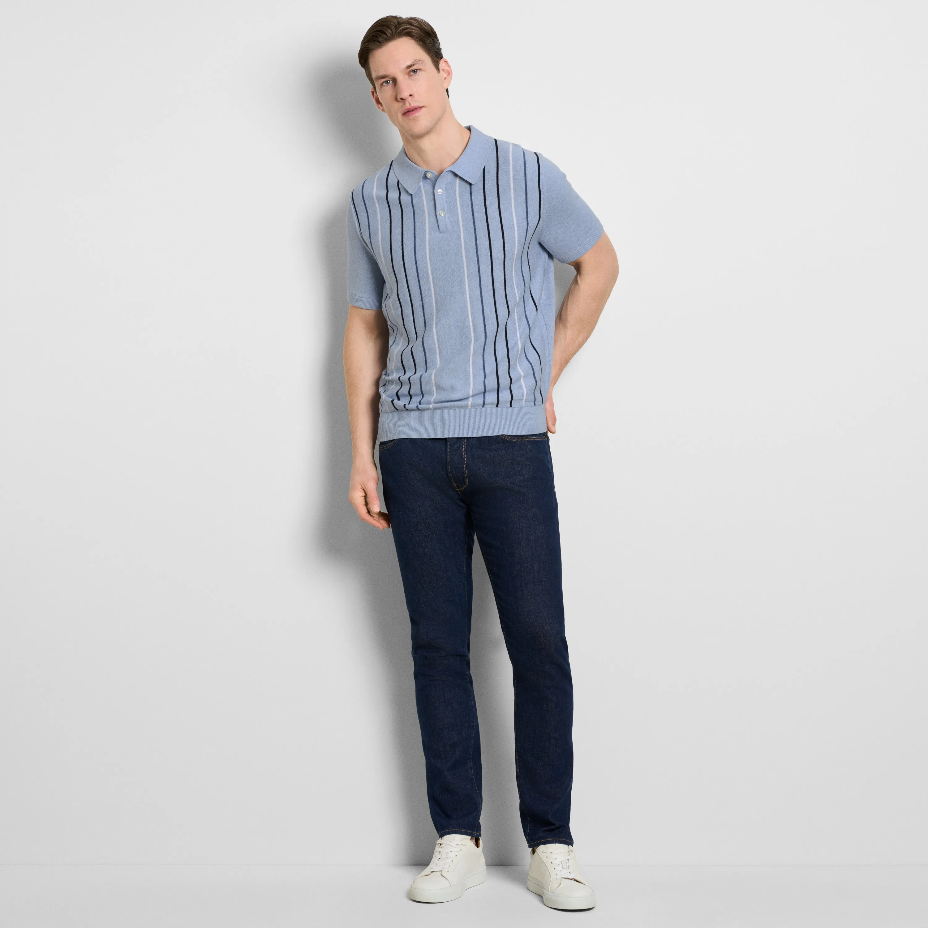 Temp Control Sweater Degrade Stripe Short Sleeve Polo sold by Van Heusen product image thumbnail 2