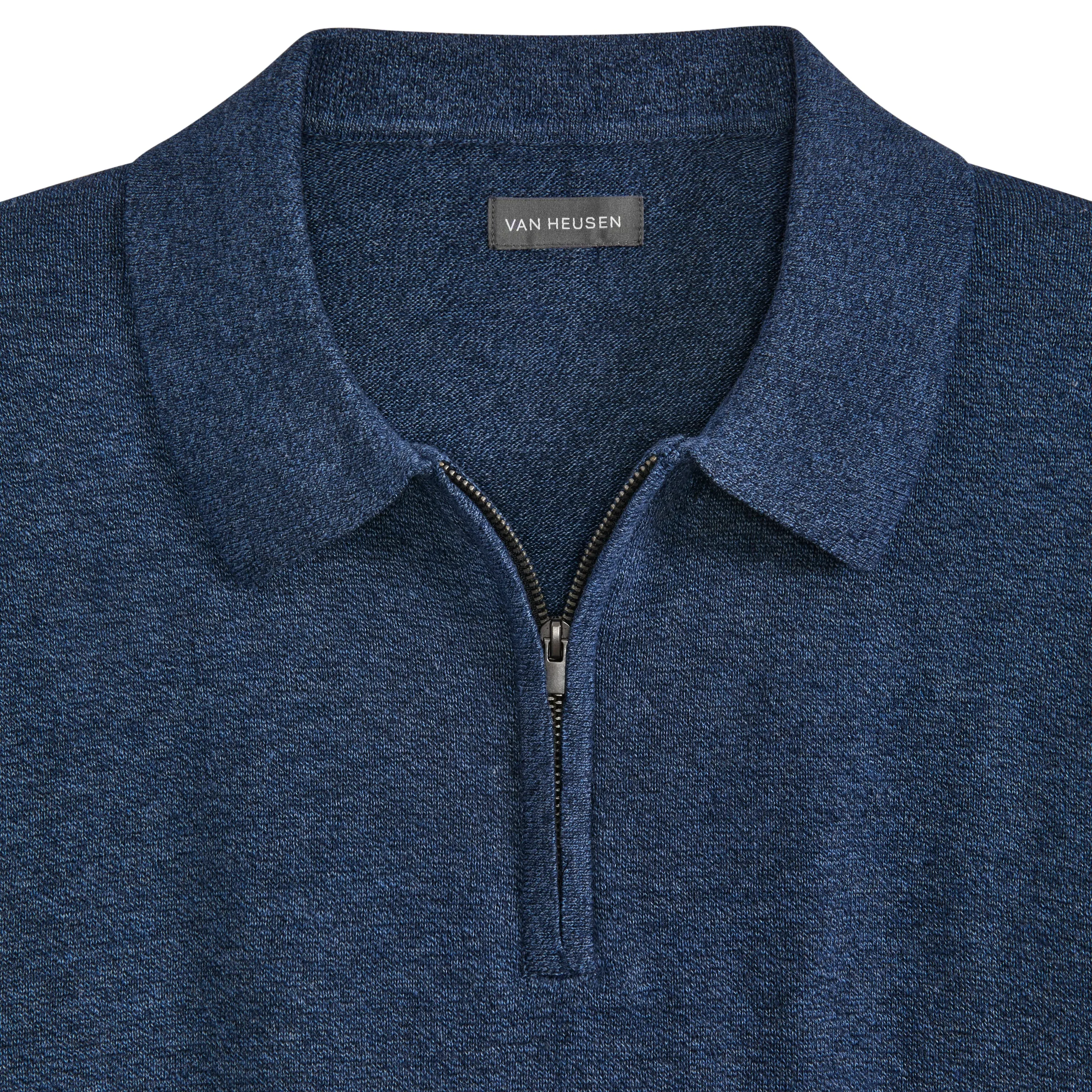 Temp Control Marled Short Sleeve Zip Polo sold by Van Heusen product image thumbnail 4