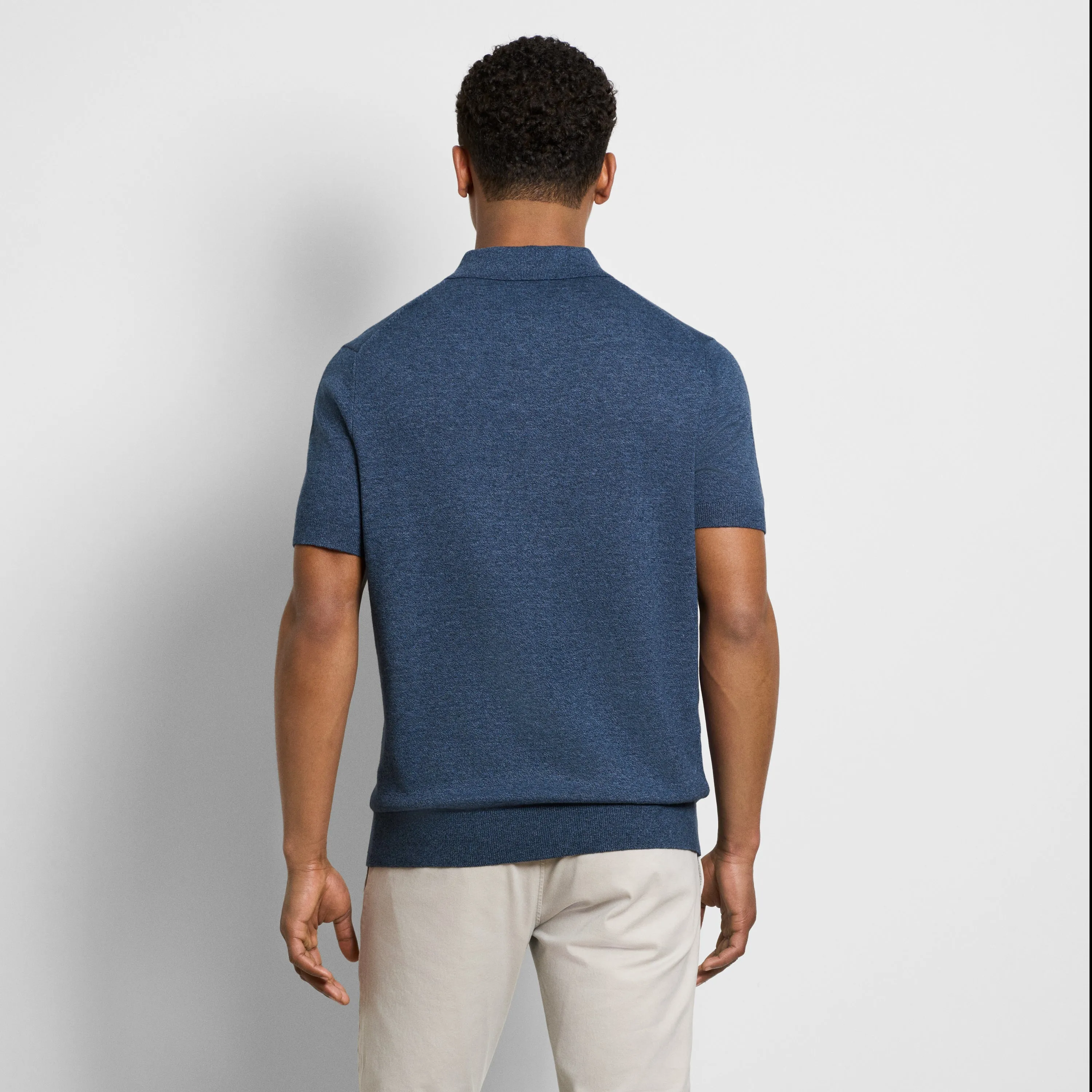 Temp Control Marled Short Sleeve Zip Polo sold by Van Heusen product image thumbnail 5
