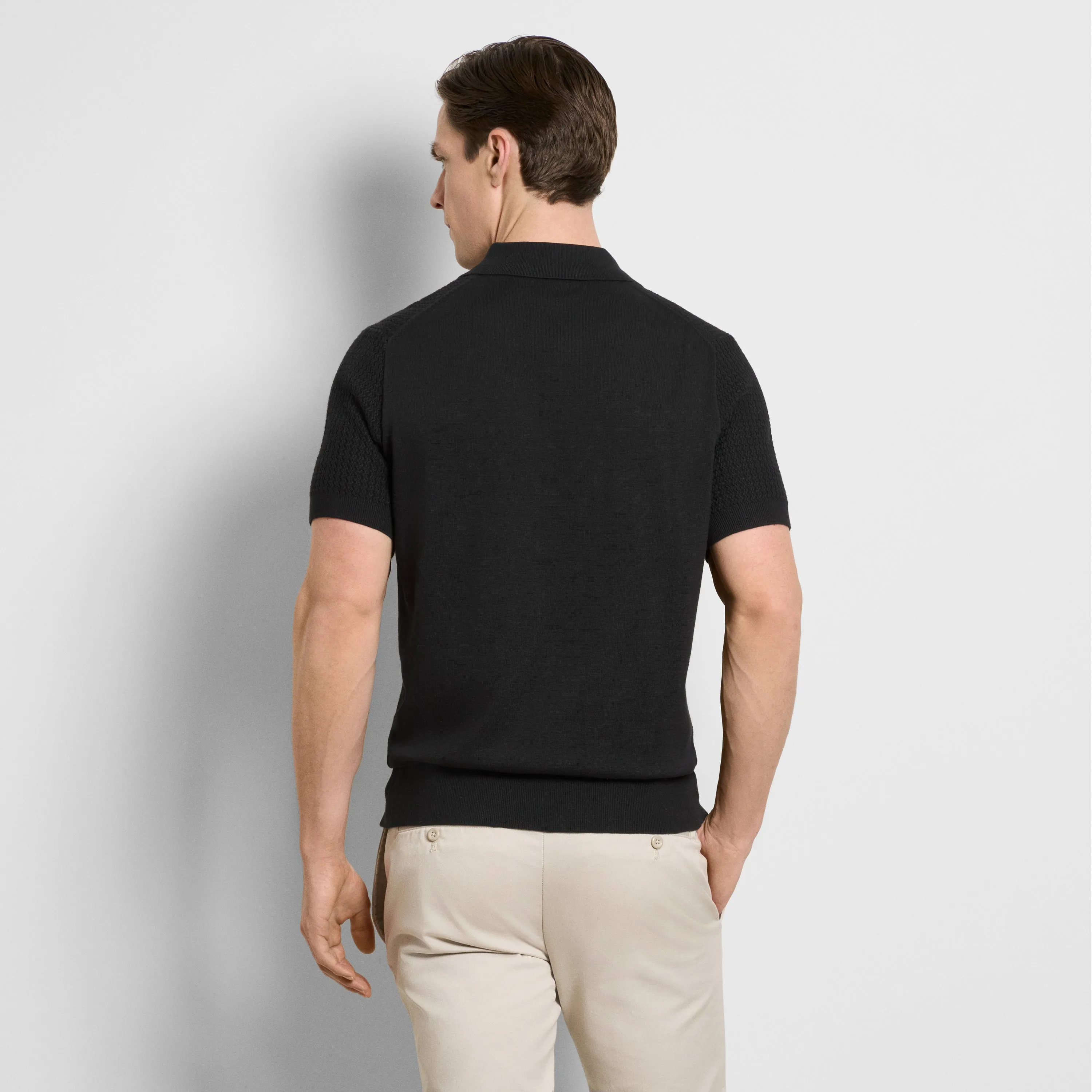 Temp Control Texture Short Sleeve Snap Polo sold by Van Heusen product image thumbnail 5
