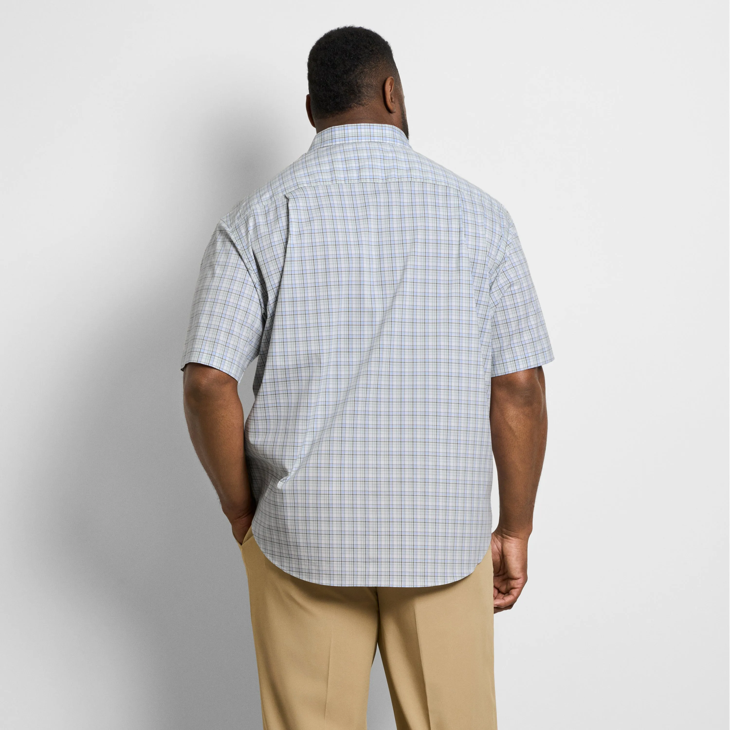 Folsen Short Sleeve Stain Shield Shirt Plaid Print - Big & Tall sold by Van Heusen product image thumbnail 5