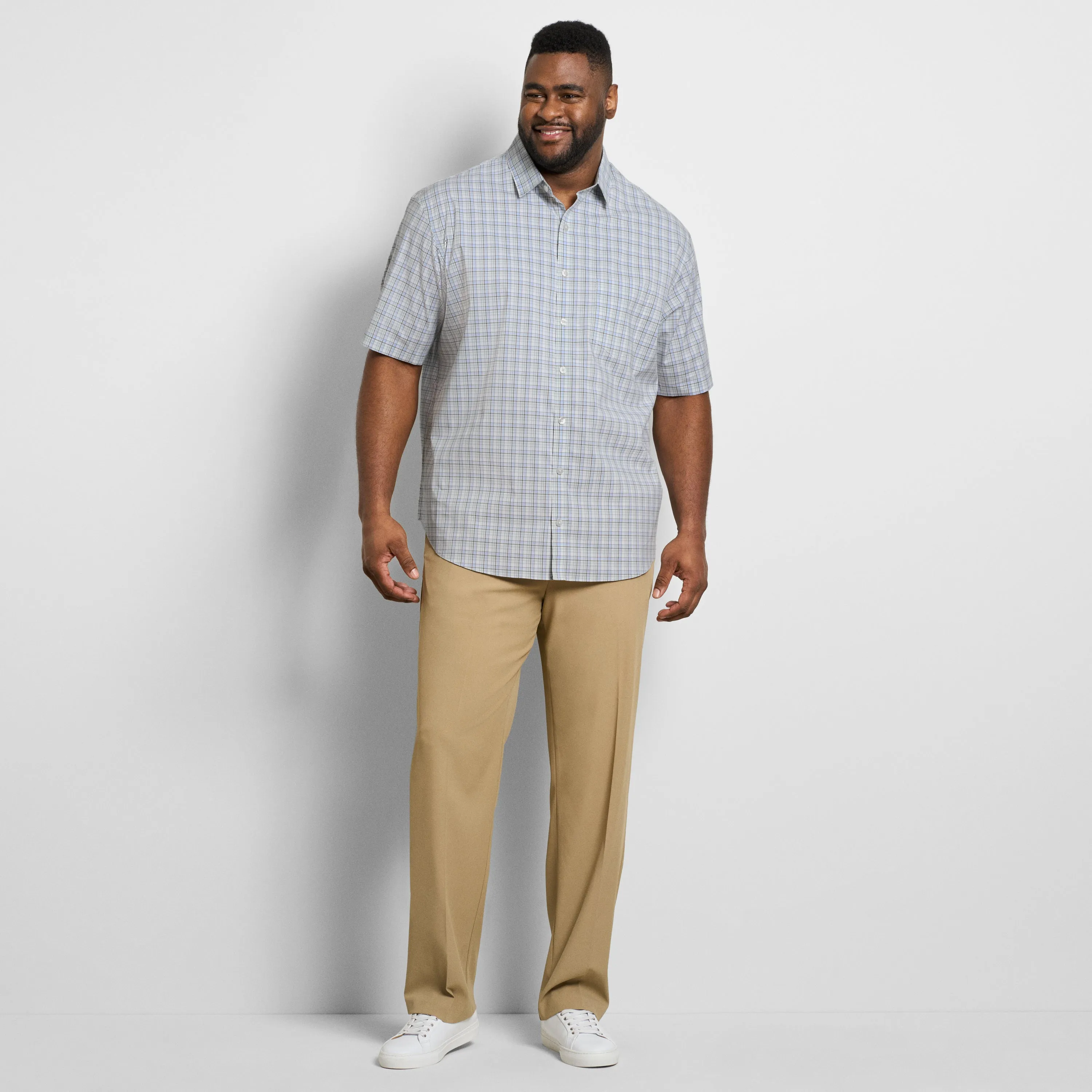 Folsen Short Sleeve Stain Shield Shirt Plaid Print - Big & Tall sold by Van Heusen product image thumbnail 2