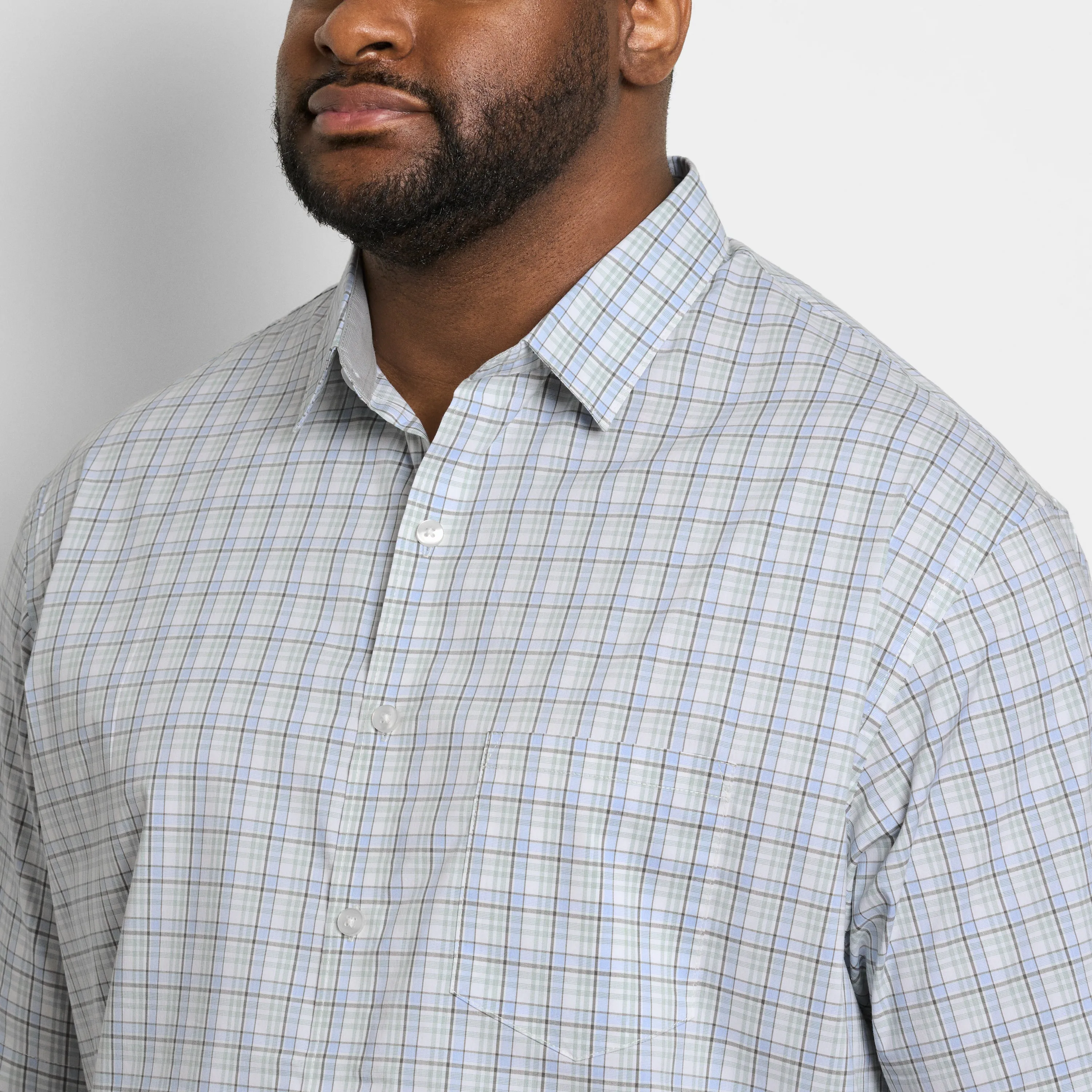 Folsen Short Sleeve Stain Shield Shirt Plaid Print - Big & Tall sold by Van Heusen product image thumbnail 3