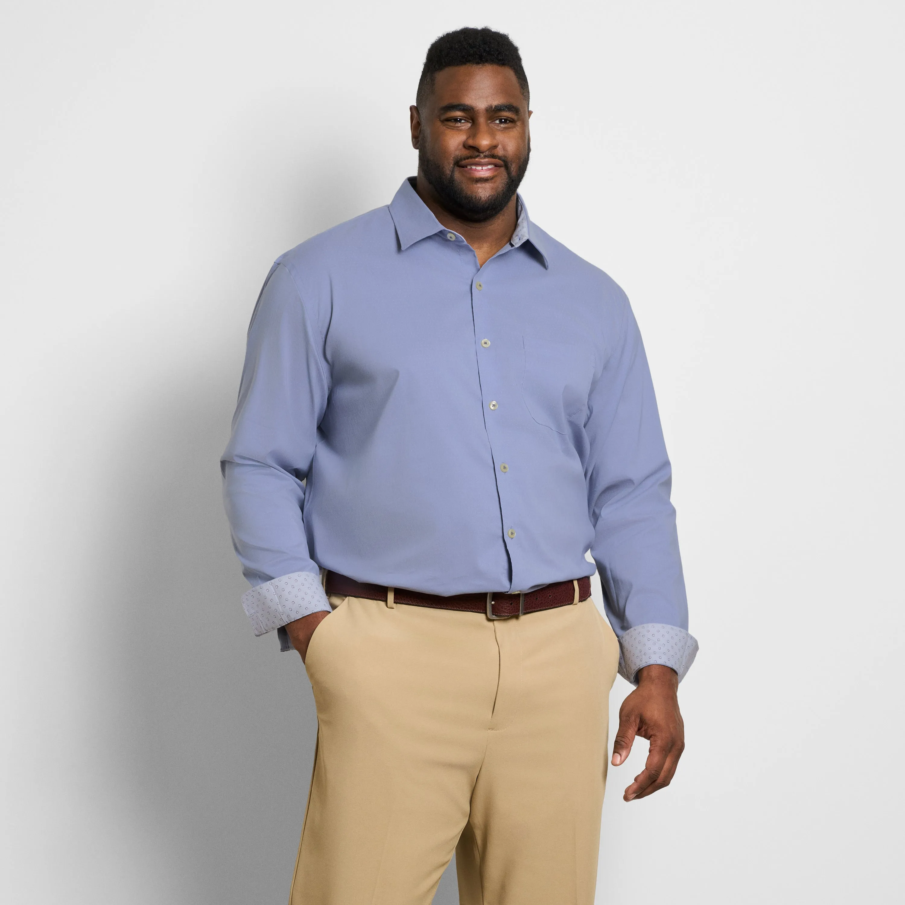 Originals Dobby Dot Print Long Sleeve Shirt - Big & Tall sold by Van Heusen