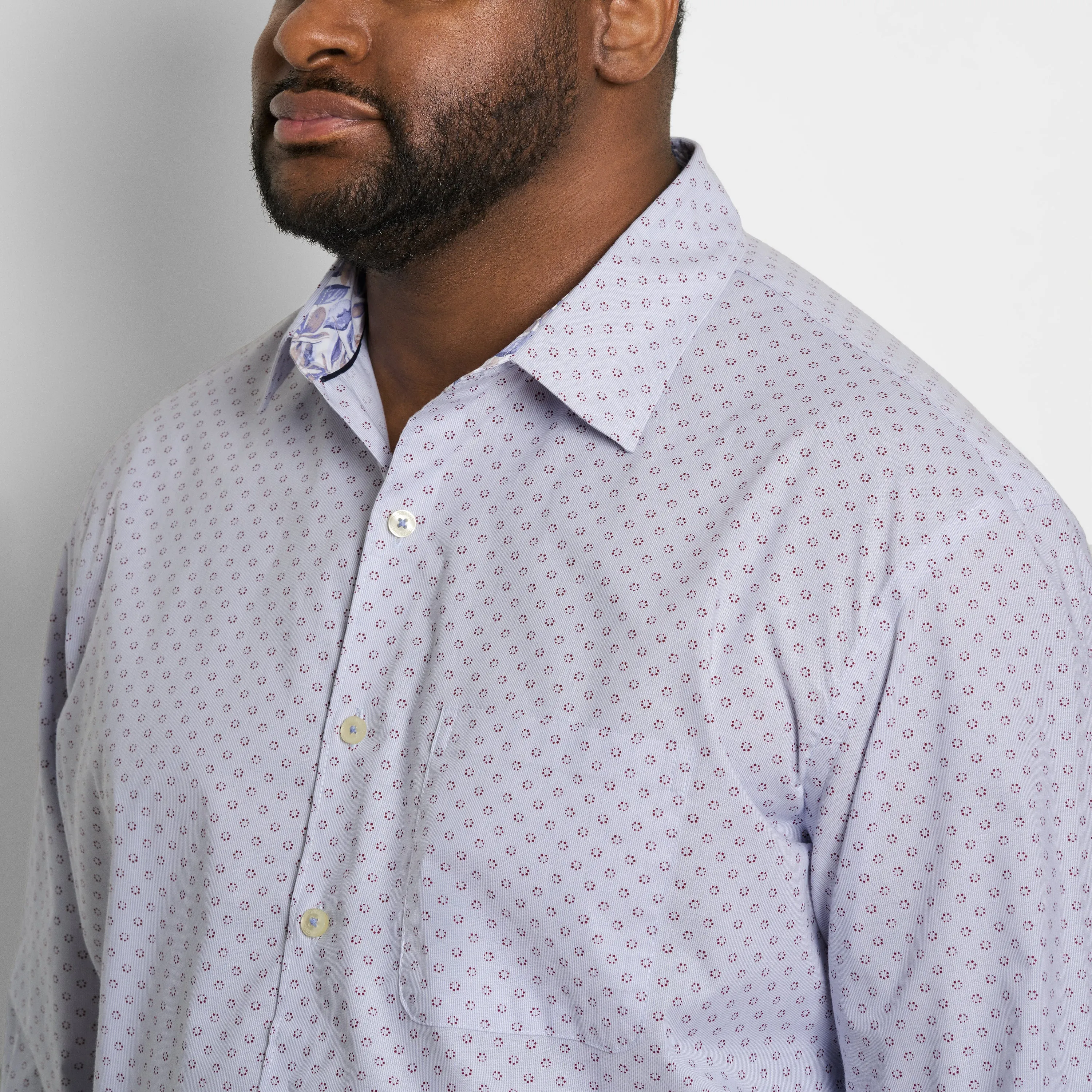 Originals Long Sleeve Shirt Stripe Dot Print - Big & Tall sold by Van Heusen product image thumbnail 3