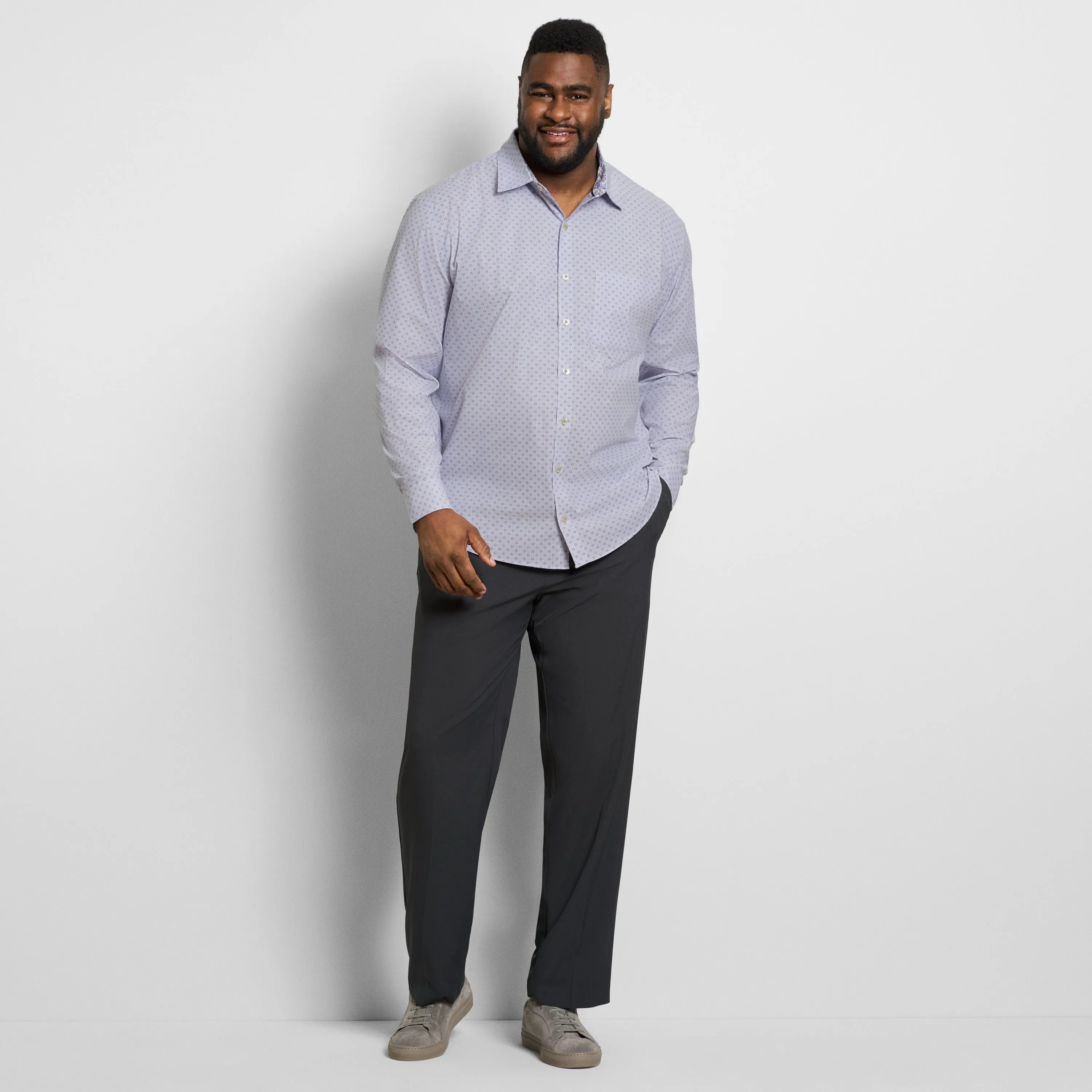 Originals Long Sleeve Shirt Stripe Dot Print - Big & Tall sold by Van Heusen product image thumbnail 2