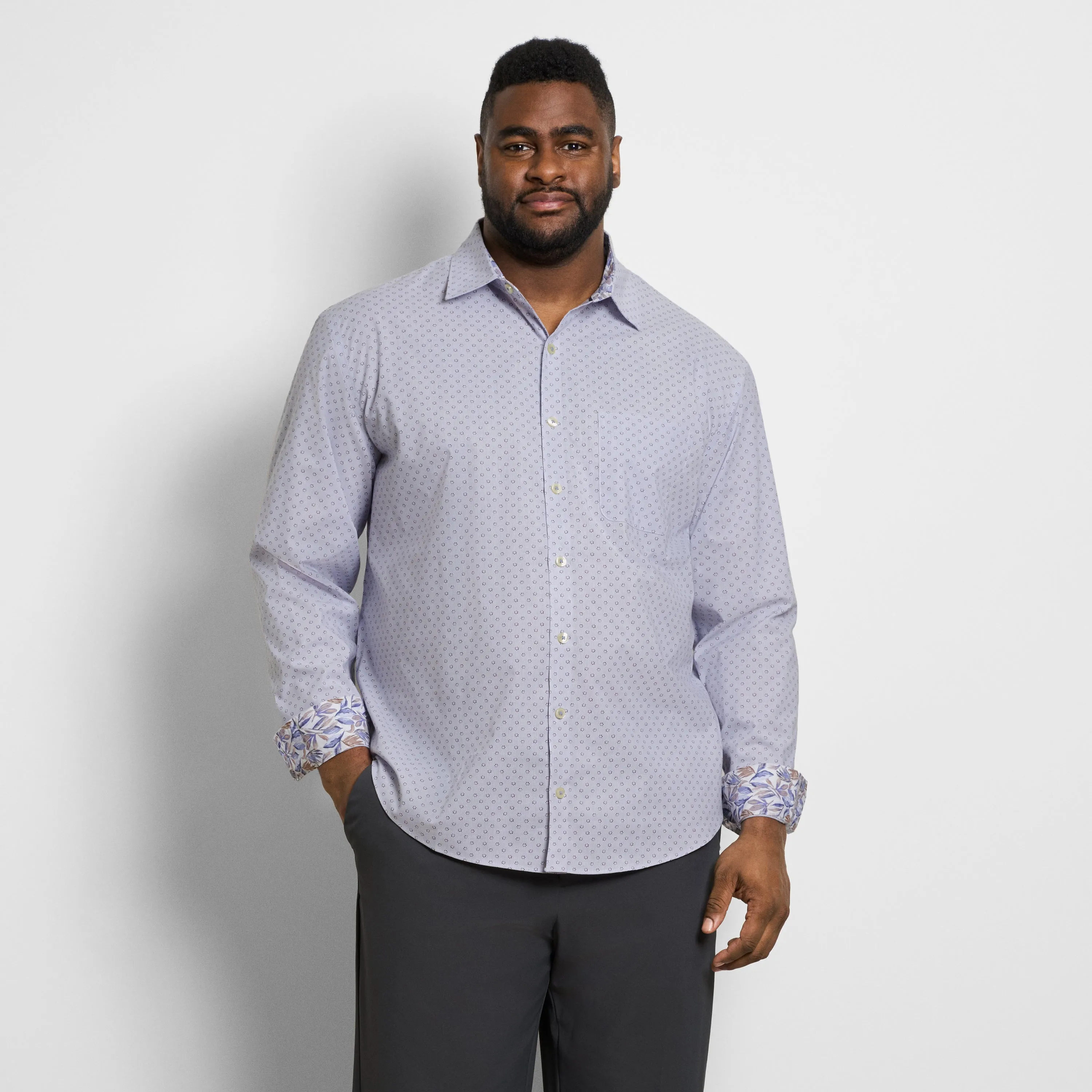 Originals Long Sleeve Shirt Stripe Dot Print - Big & Tall sold by Van Heusen