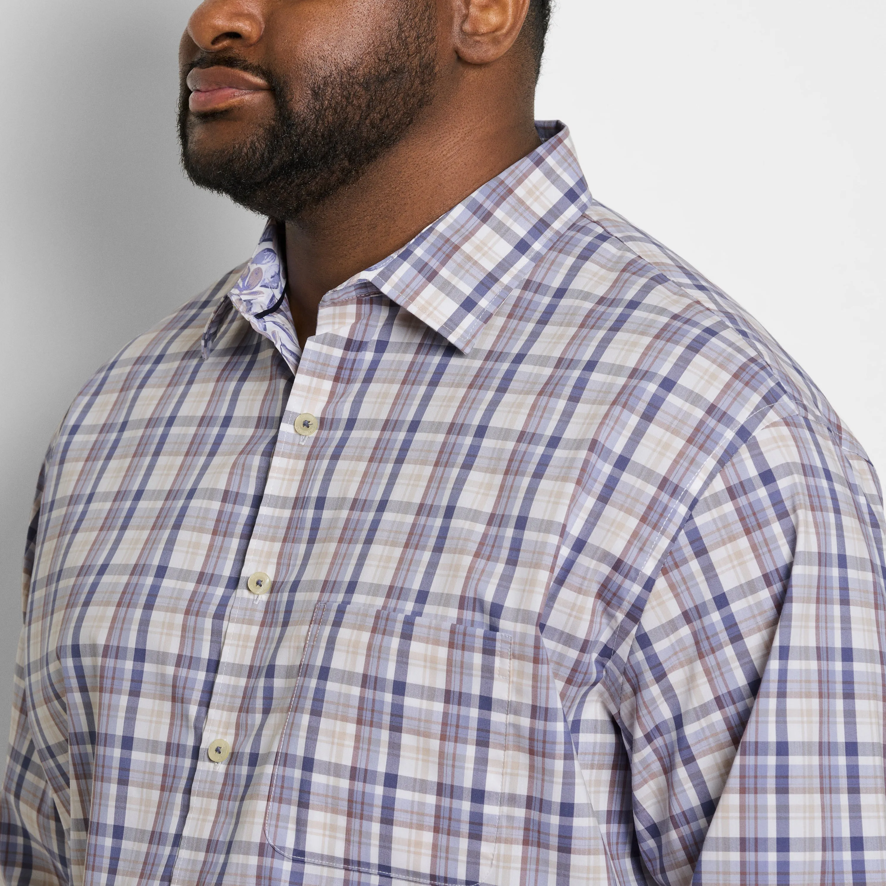 Originals Long Sleeve Easy Plaid Print - Big & Tall sold by Van Heusen product image thumbnail 3