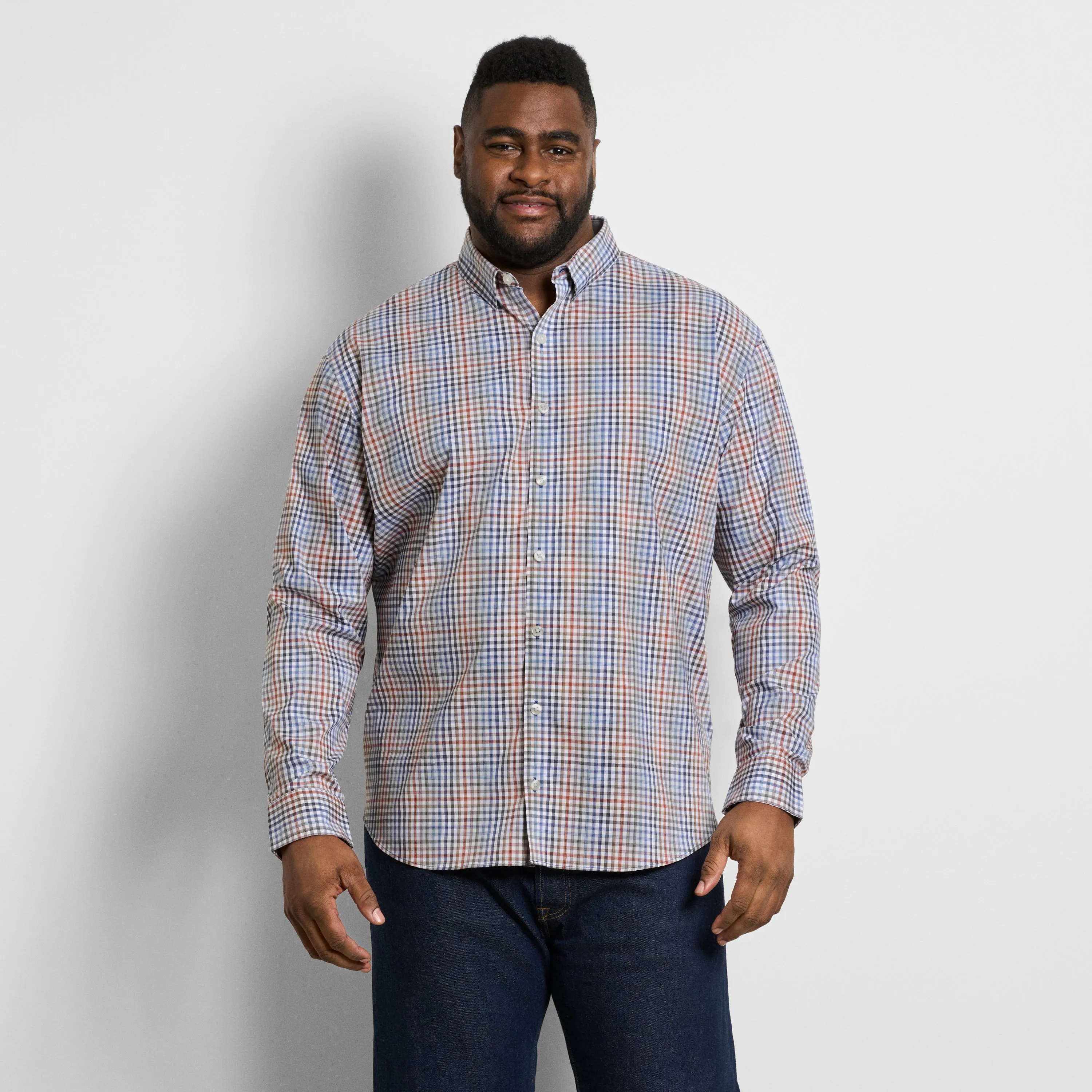 Cronbie Long Sleeve Stain Shield Shirt Tattersall Print - Big & Tall sold by Van Heusen