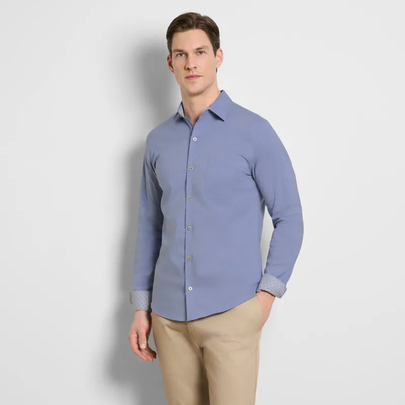 Originals Long Sleeve Shirt Dobby Dot Print - Slim Fit sold by Van Heusen