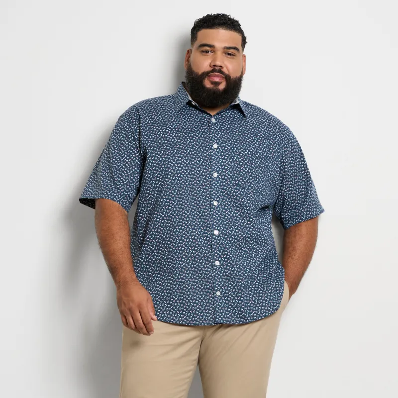 Folsen Short Sleeve Stain Shield Ditzy Print - Big & Tall sold by Van Heusen