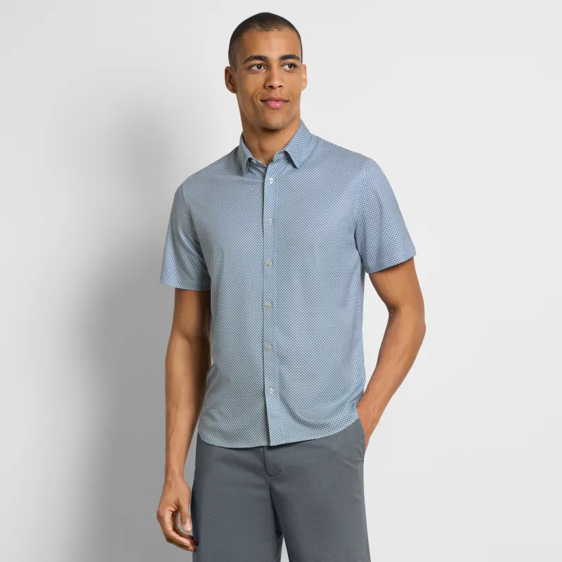 Performance Pique Paver Print Shirt - Slim Fit sold by Van Heusen