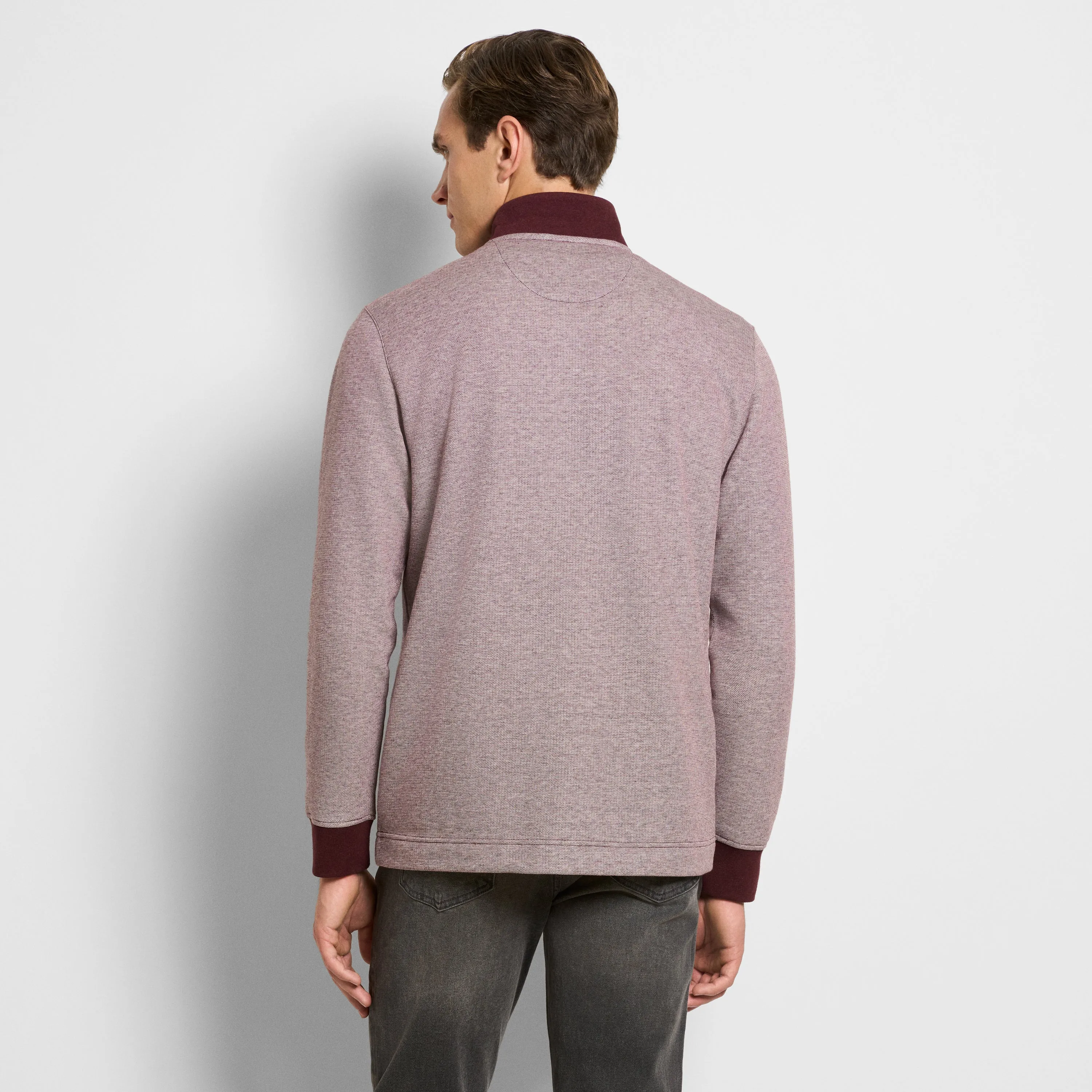 Essential Quarter Zip Pique Long Sleeve Sweater Fleece sold by Van Heusen product image thumbnail 4