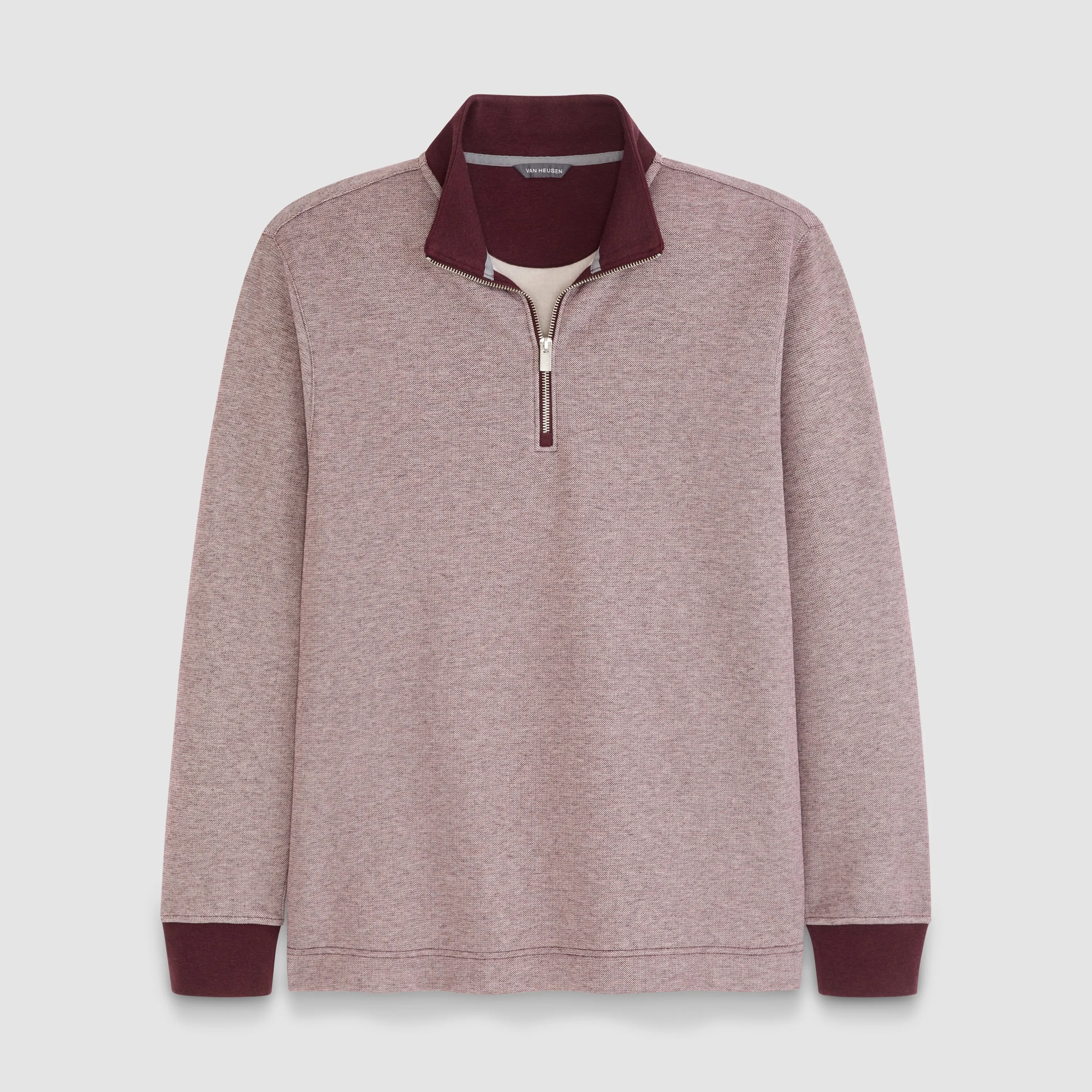 Essential Quarter Zip Pique Long Sleeve Sweater Fleece sold by Van Heusen product image thumbnail 5