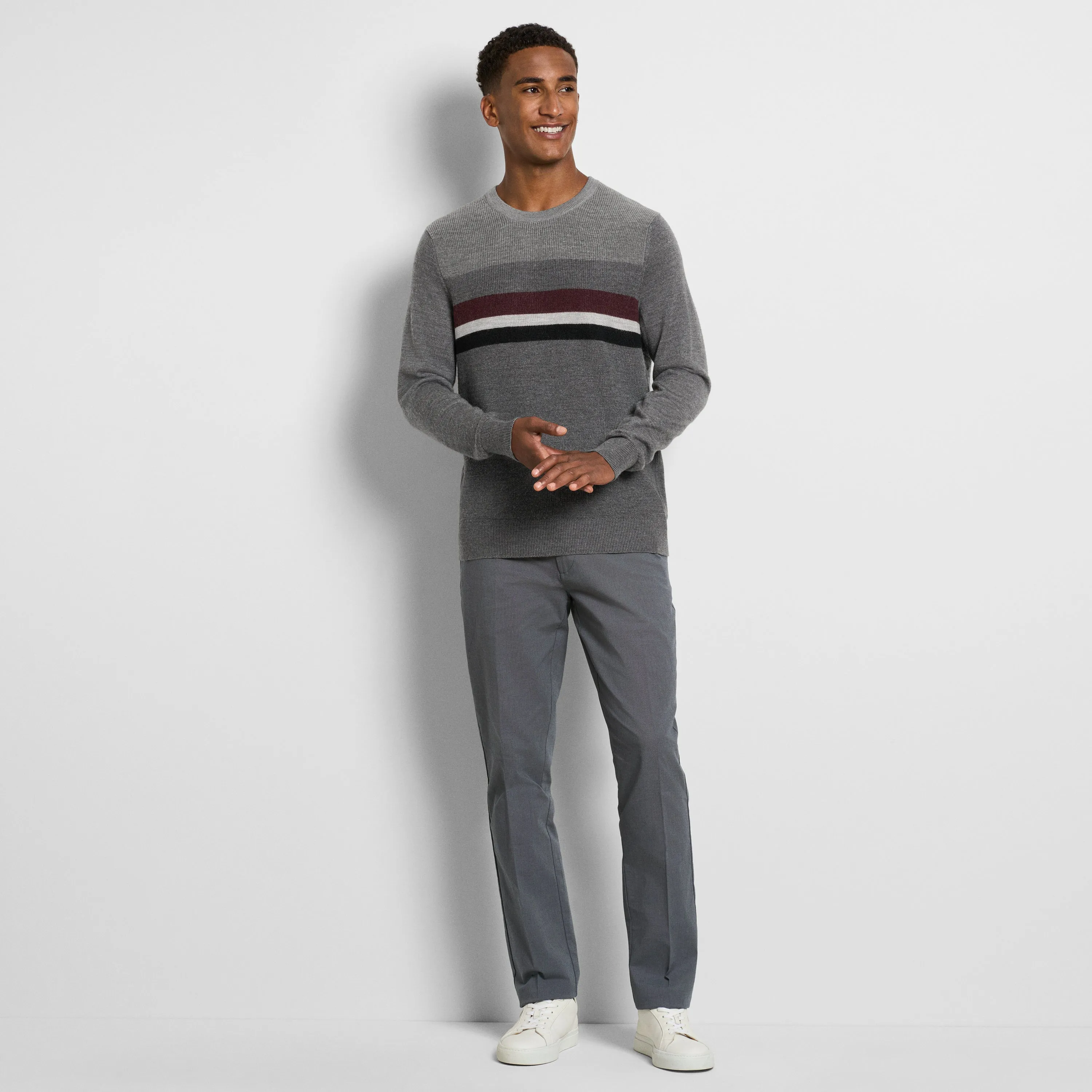 Essential Ski Stripe Long Sleeve Crewneck Sweater sold by Van Heusen product image thumbnail 2