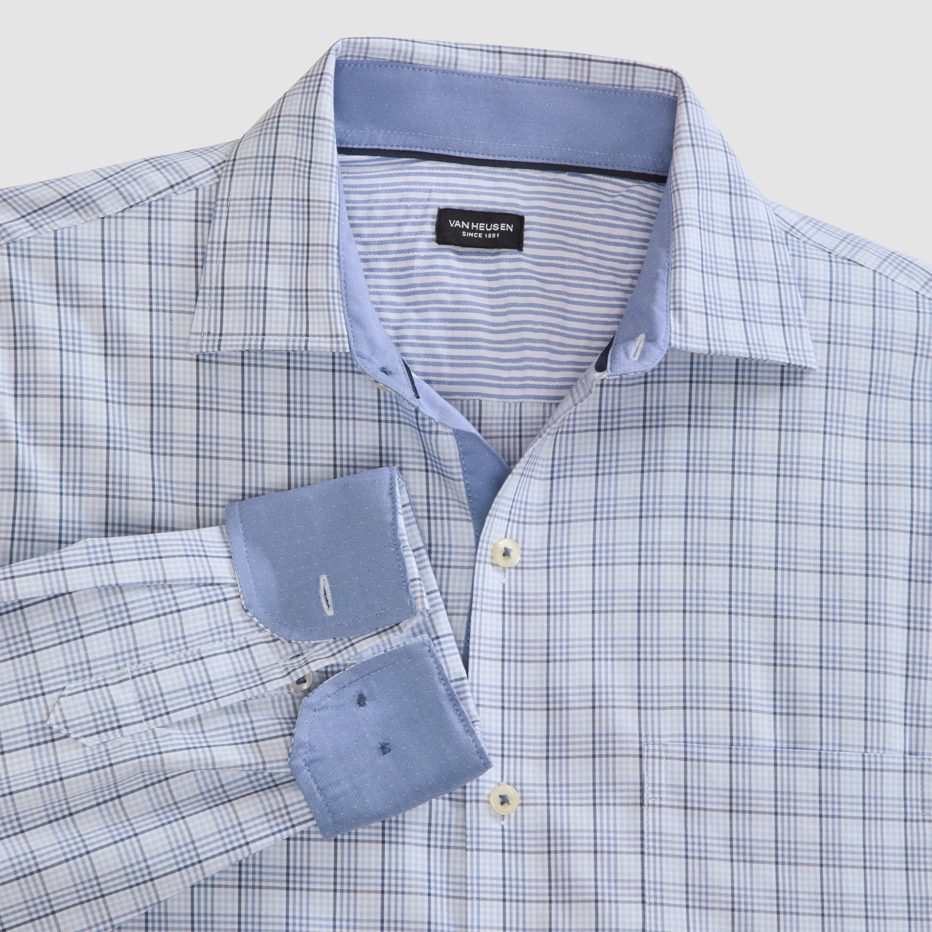 Originals Tattersall Print Long Sleeve Shirt - Slim Fit sold by Van Heusen product image thumbnail 4