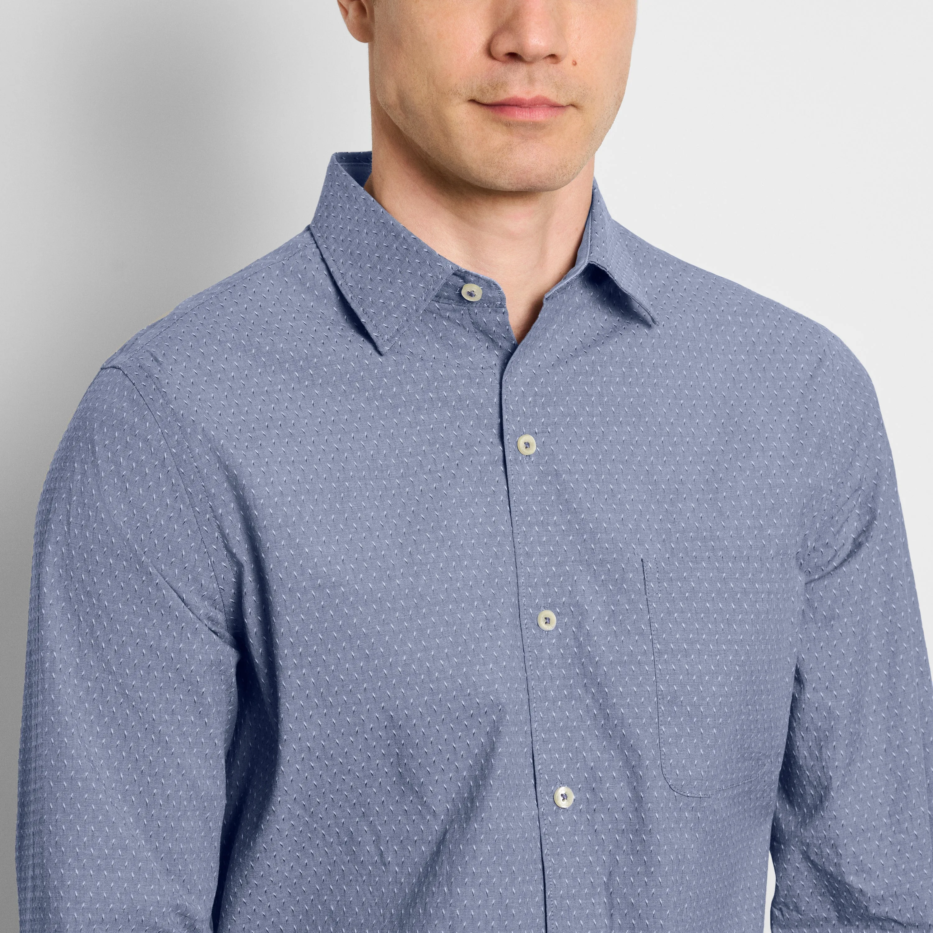 Originals Dobby Texture Print Long Sleeve Shirt - Slim Fit sold by Van Heusen product image thumbnail 3